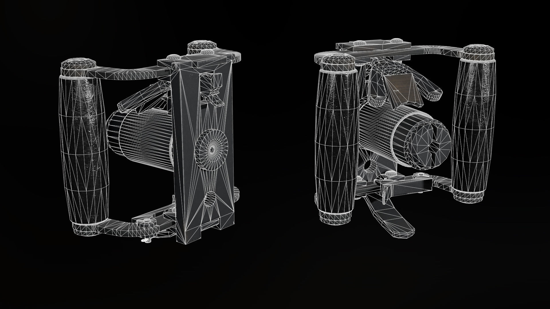 M2 Browning with tripod Low-poly 3D model_31