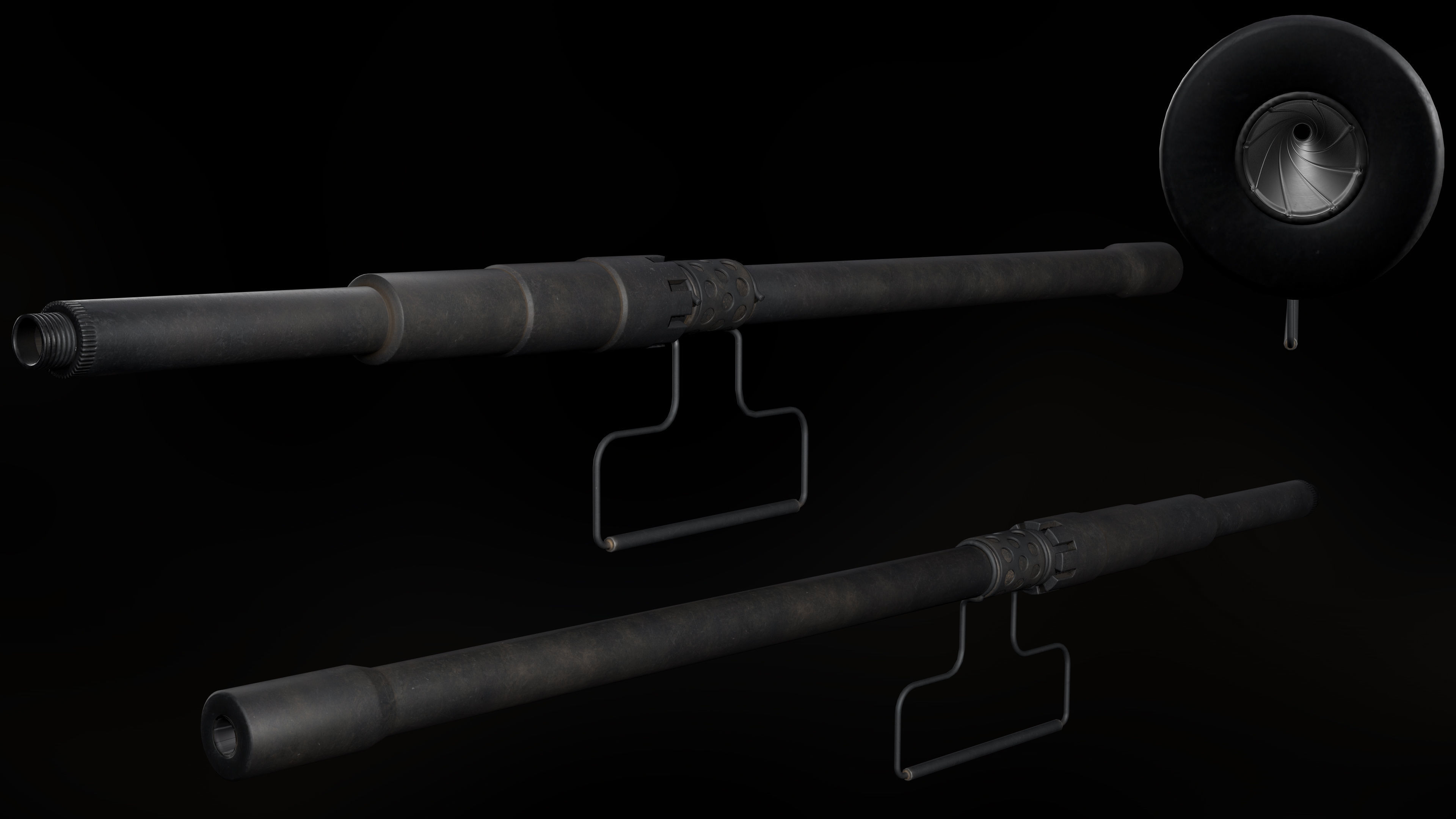 M2 Browning with tripod Low-poly 3D model_14