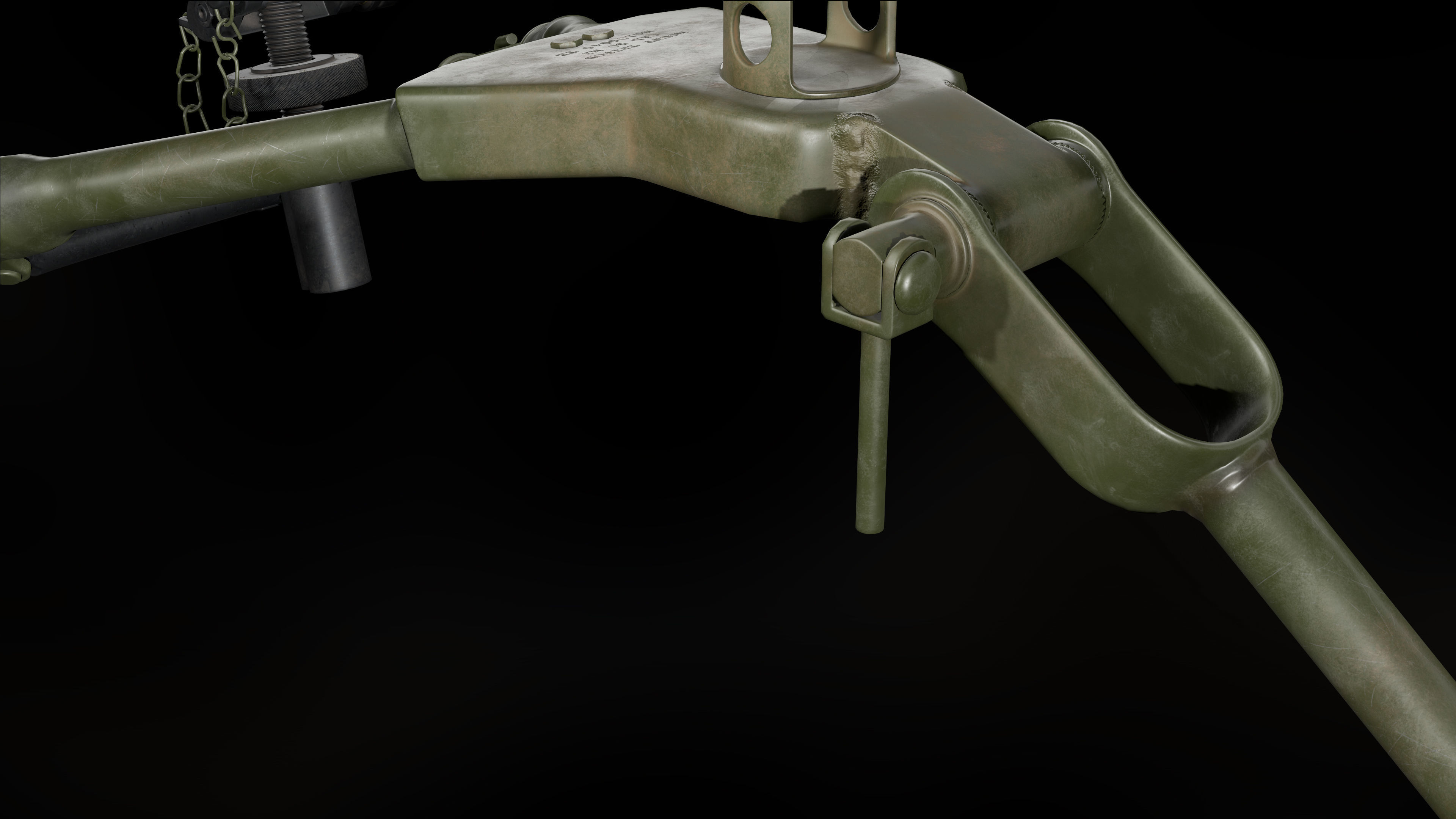 M2 Browning with tripod Low-poly 3D model_21