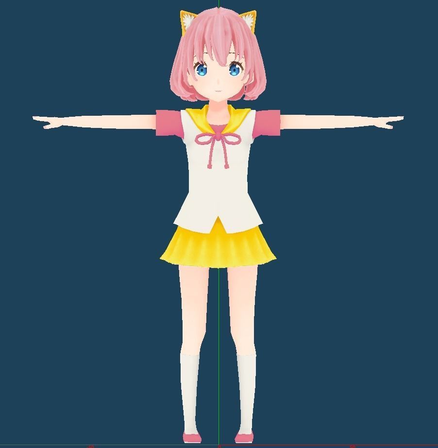 Unity Humanoid Model Cecil001 Low-poly 3D model_7