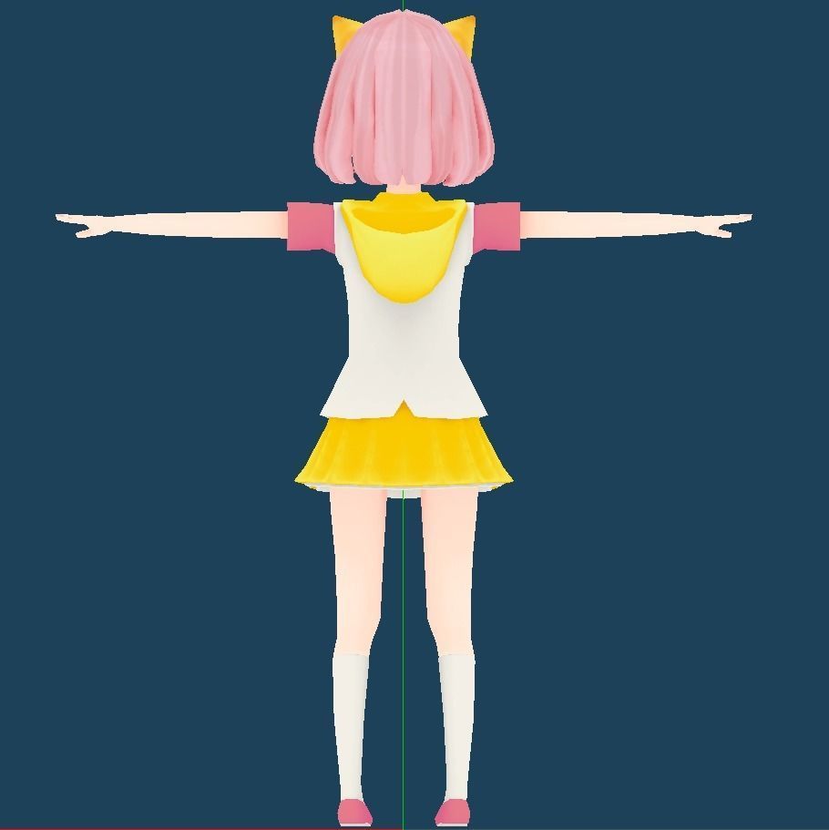 Unity Humanoid Model Cecil001 Low-poly 3D model_9