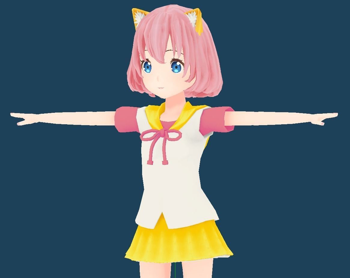 Unity Humanoid Model Cecil001 Low-poly 3D model_11