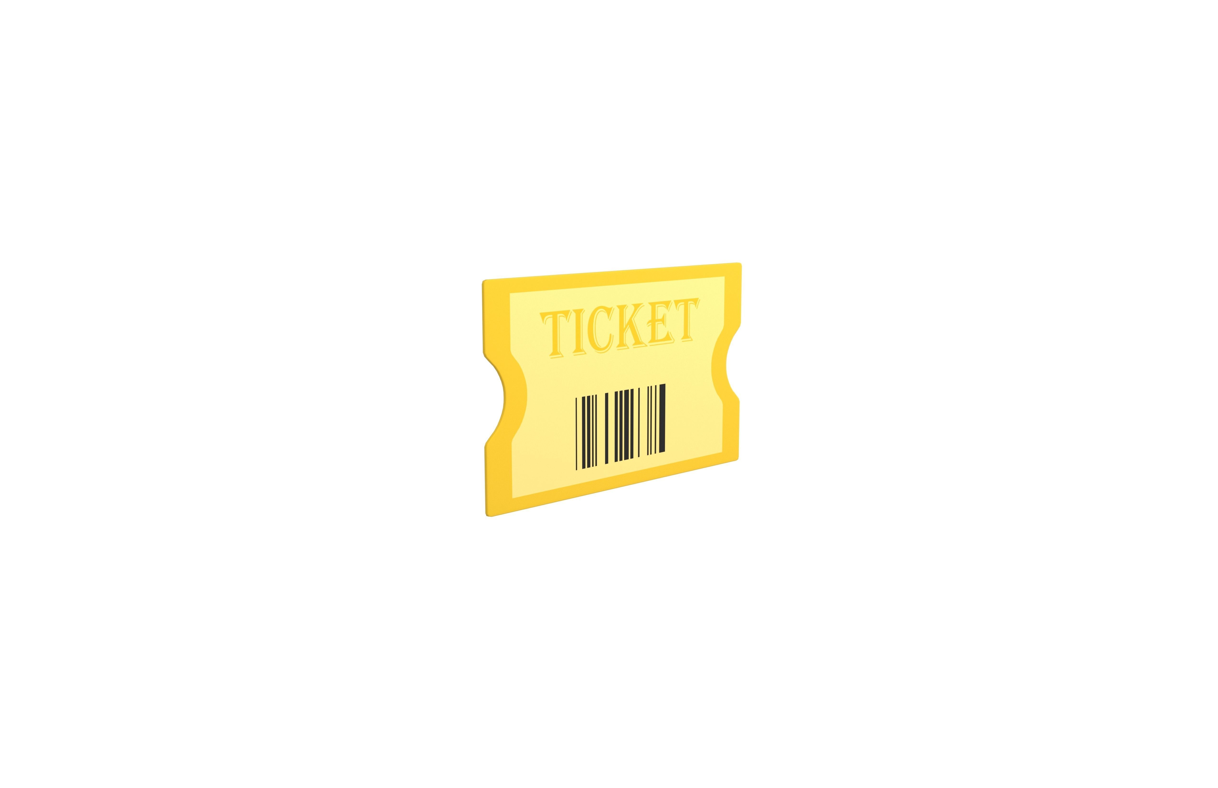 Cartoon Ticket v1 001 Low-poly 3D model_3