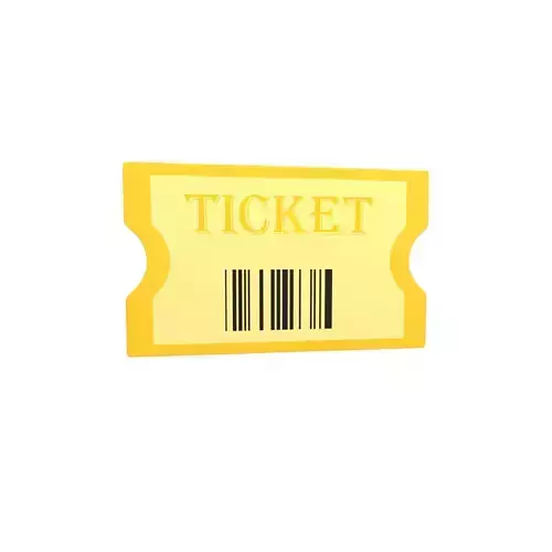 Cartoon Ticket v1 001 Low-poly 3D model