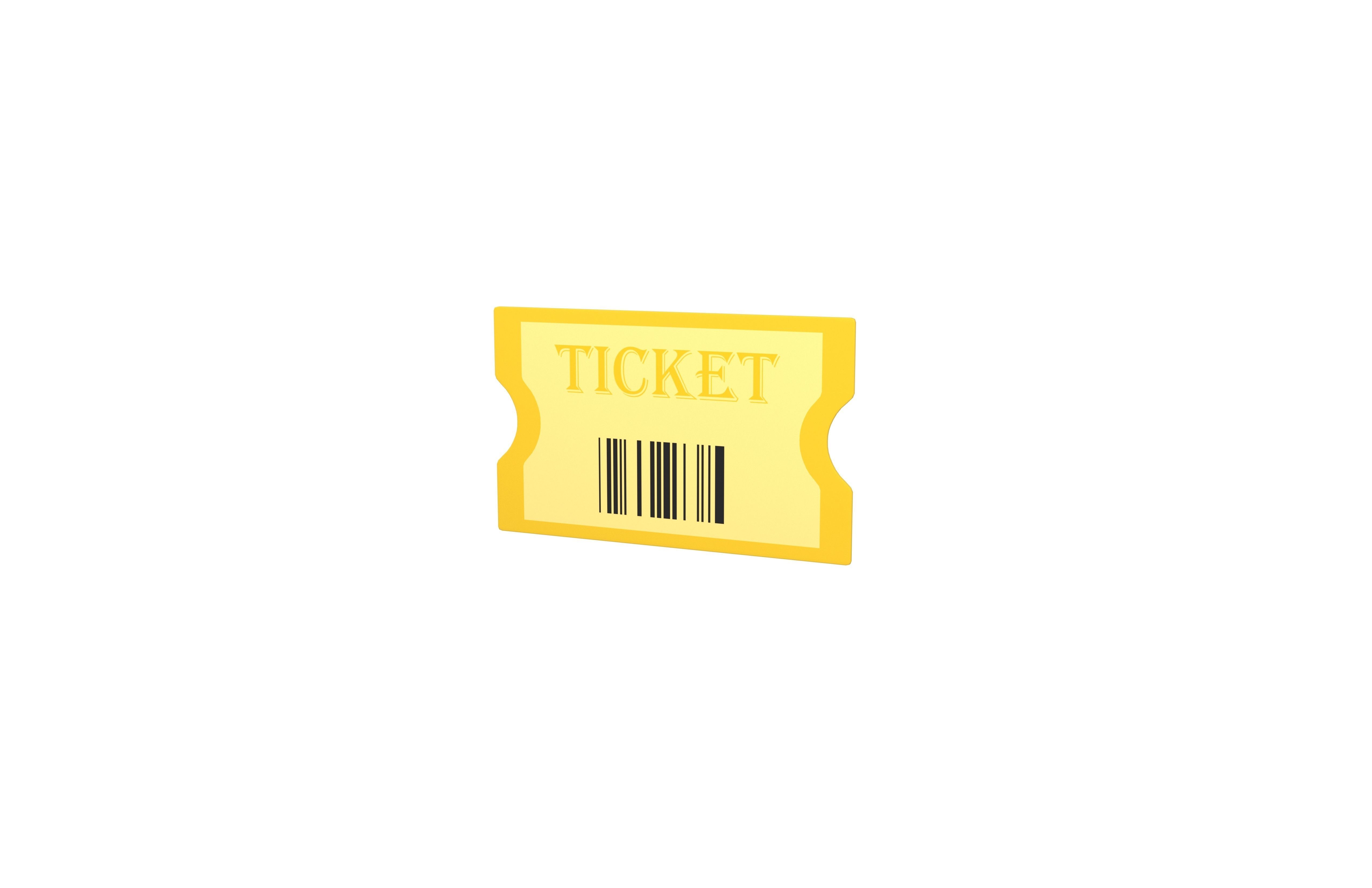 Cartoon Ticket v1 001 Low-poly 3D model_2