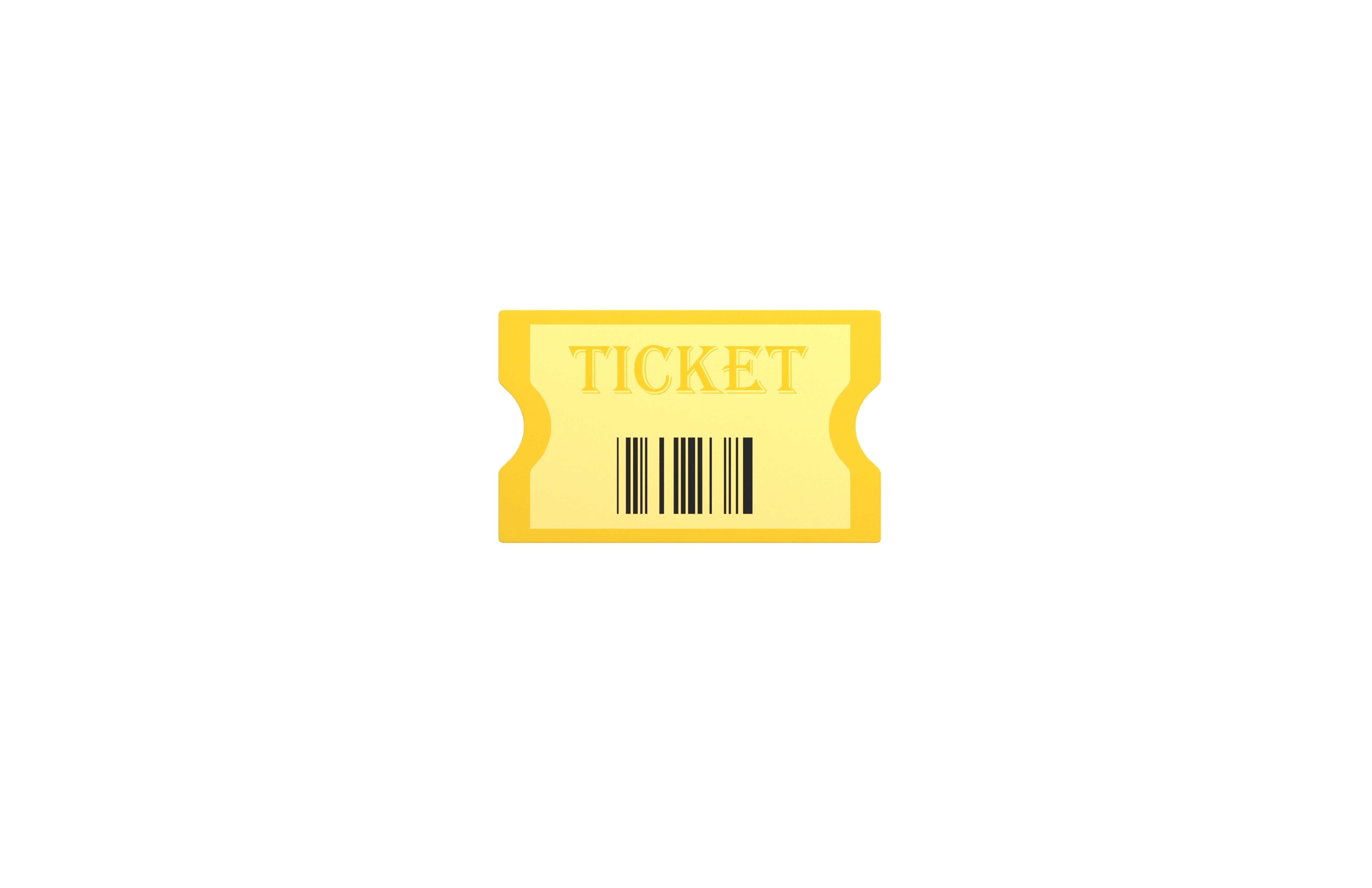 Cartoon Ticket v1 001 Low-poly 3D model_1