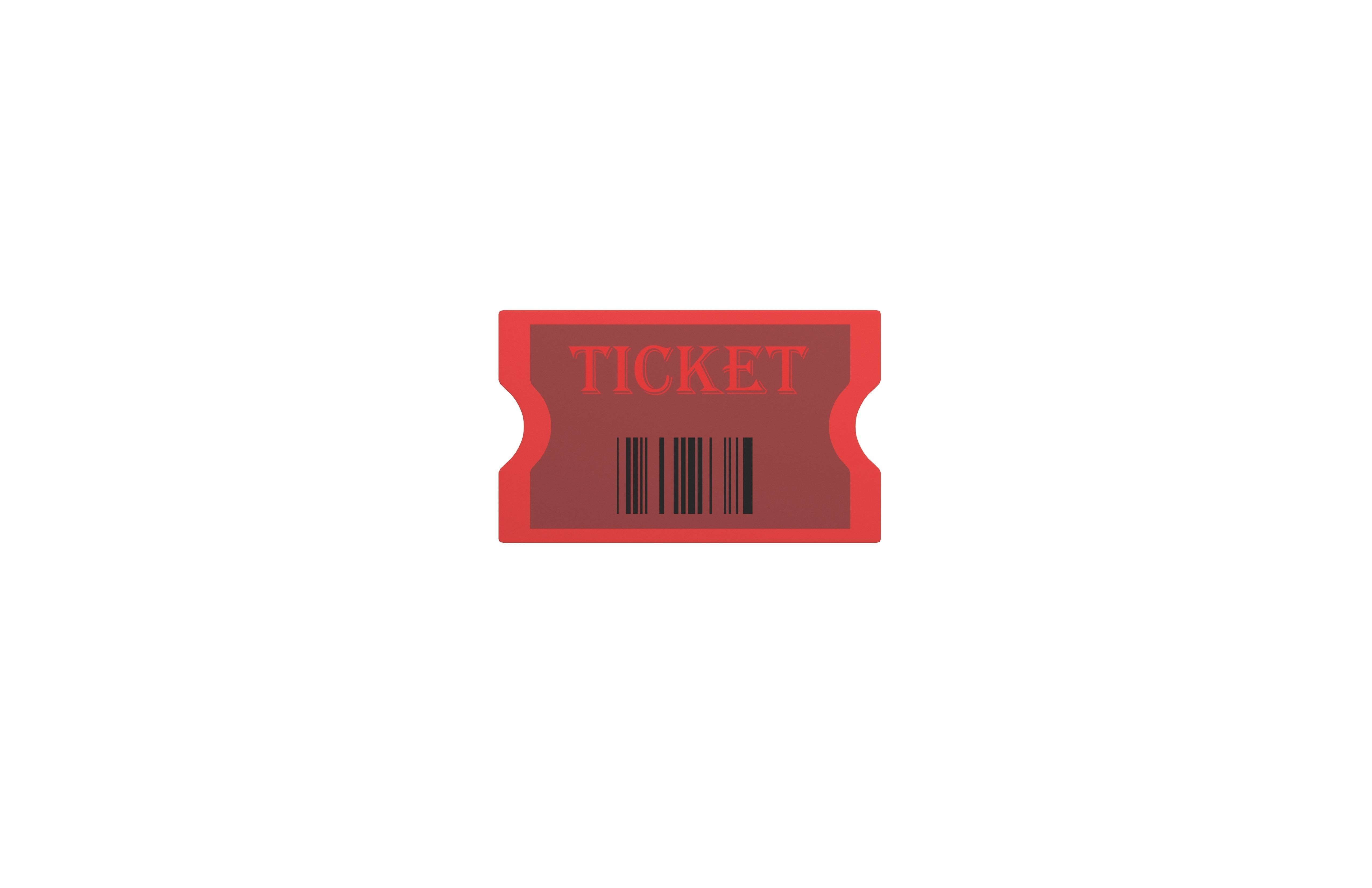 Cartoon Ticket v1 002 Low-poly 3D model_1
