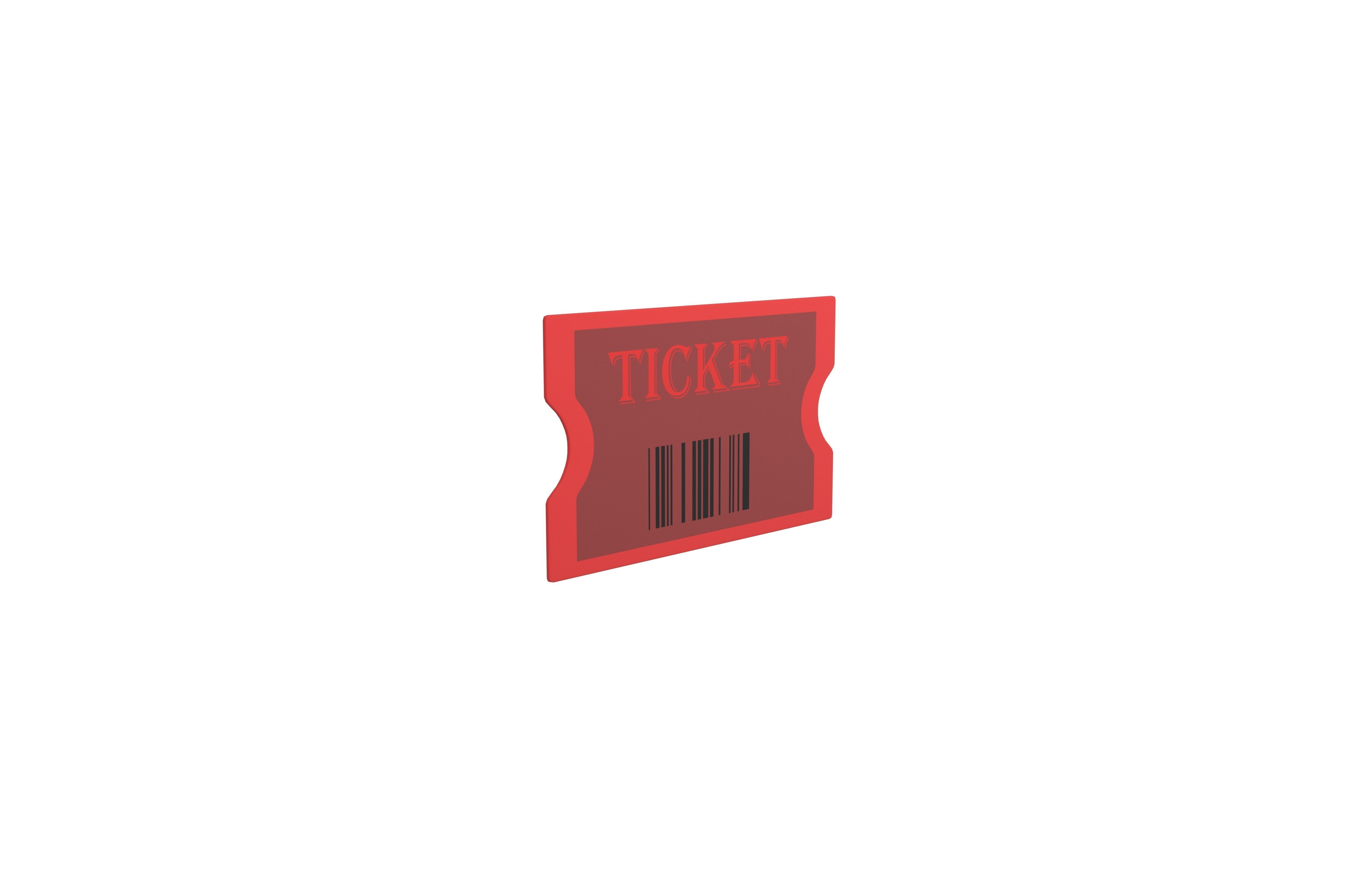 Cartoon Ticket v1 002 Low-poly 3D model_3