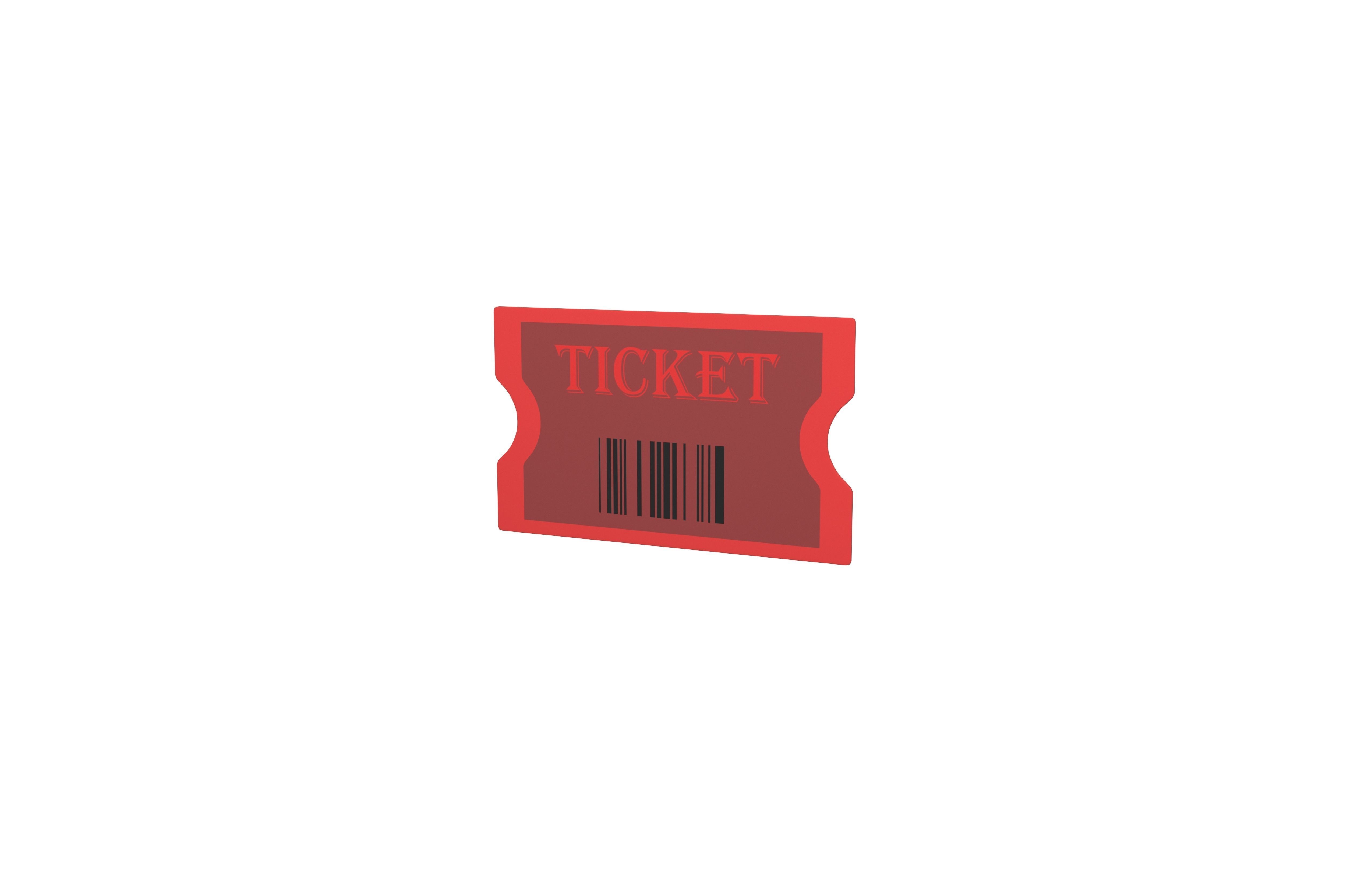 Cartoon Ticket v1 002 Low-poly 3D model_2