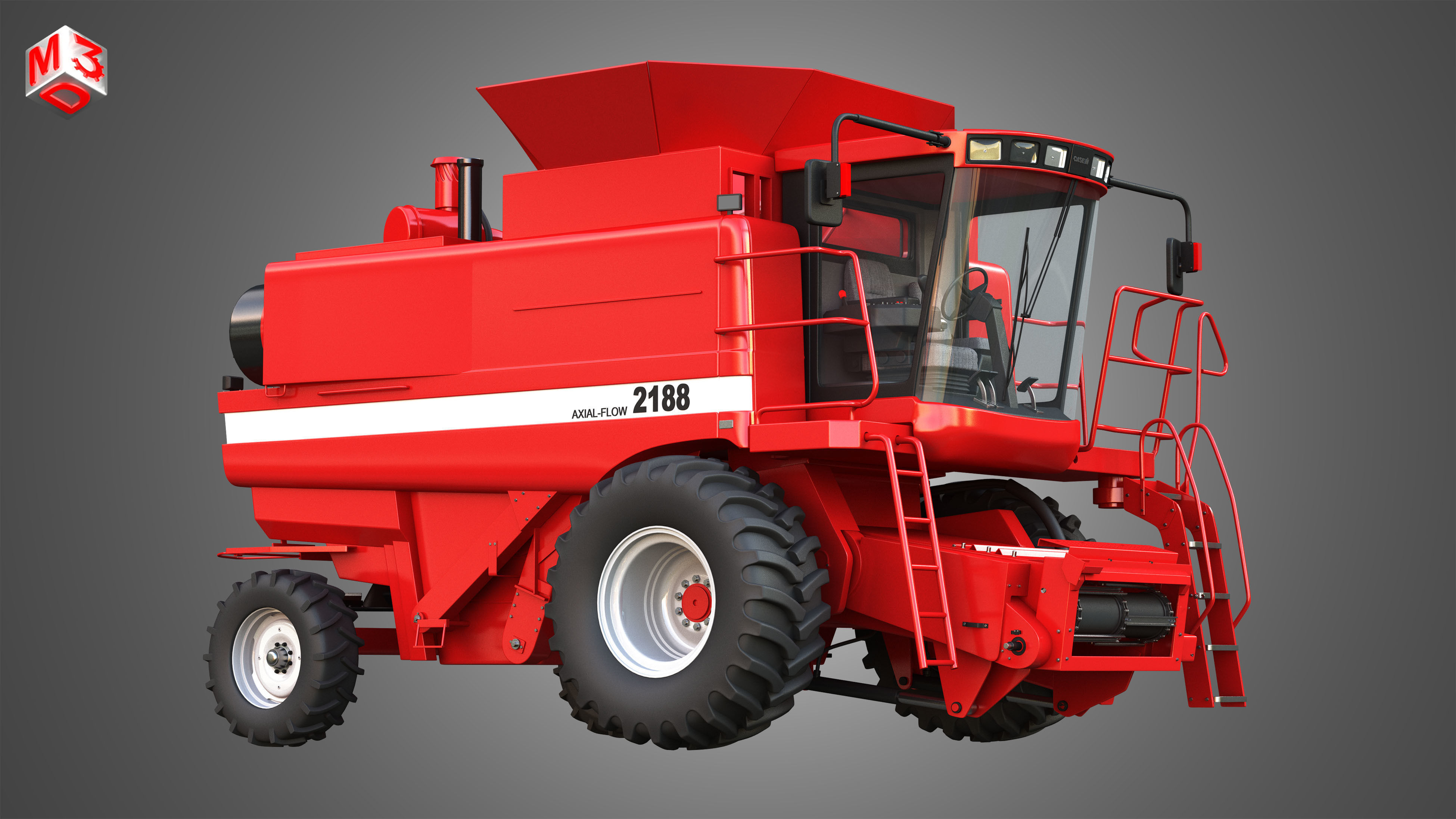 IH 1688 Combine Harvester 3D model_8