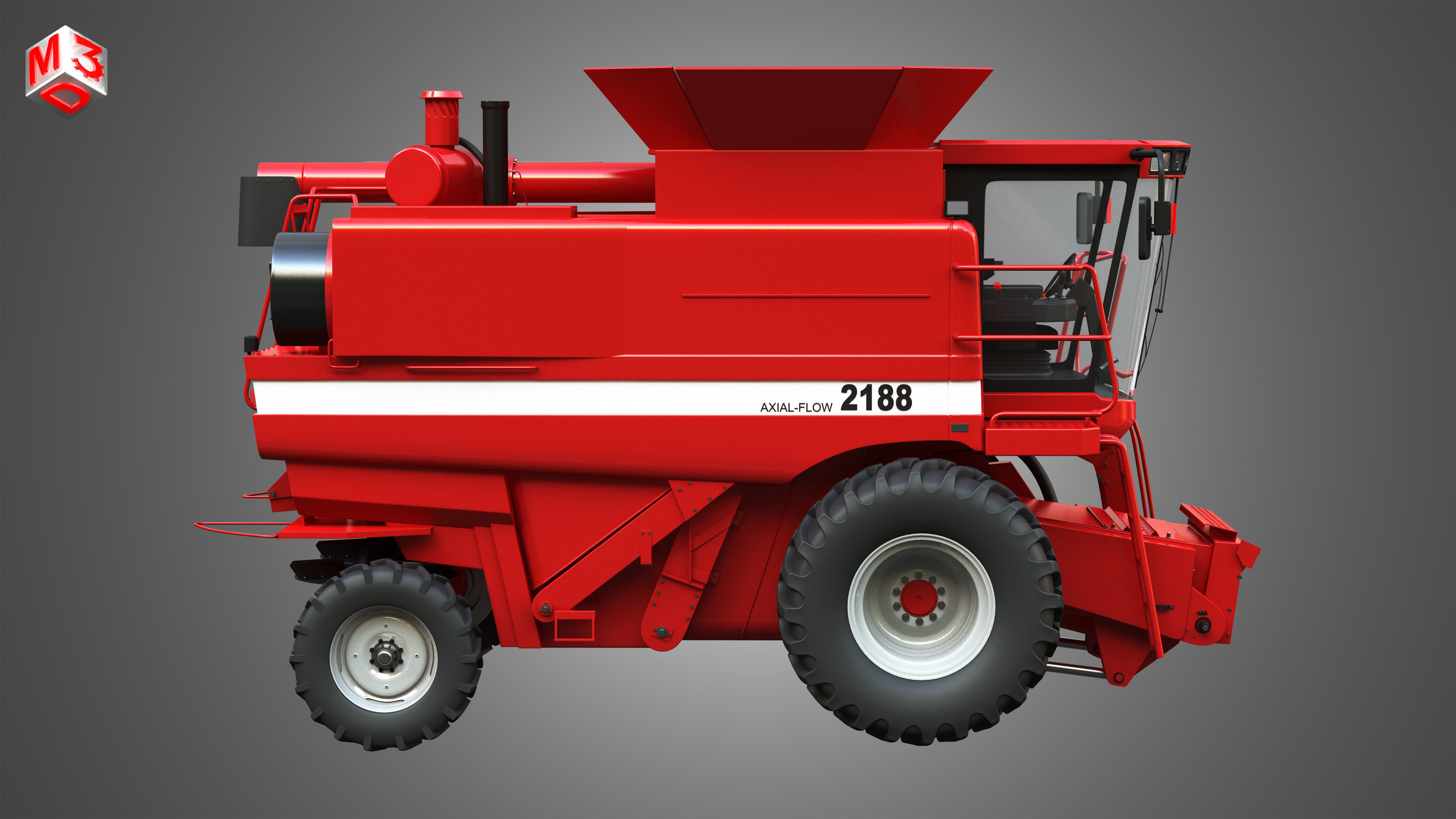 IH 1688 Combine Harvester 3D model_5