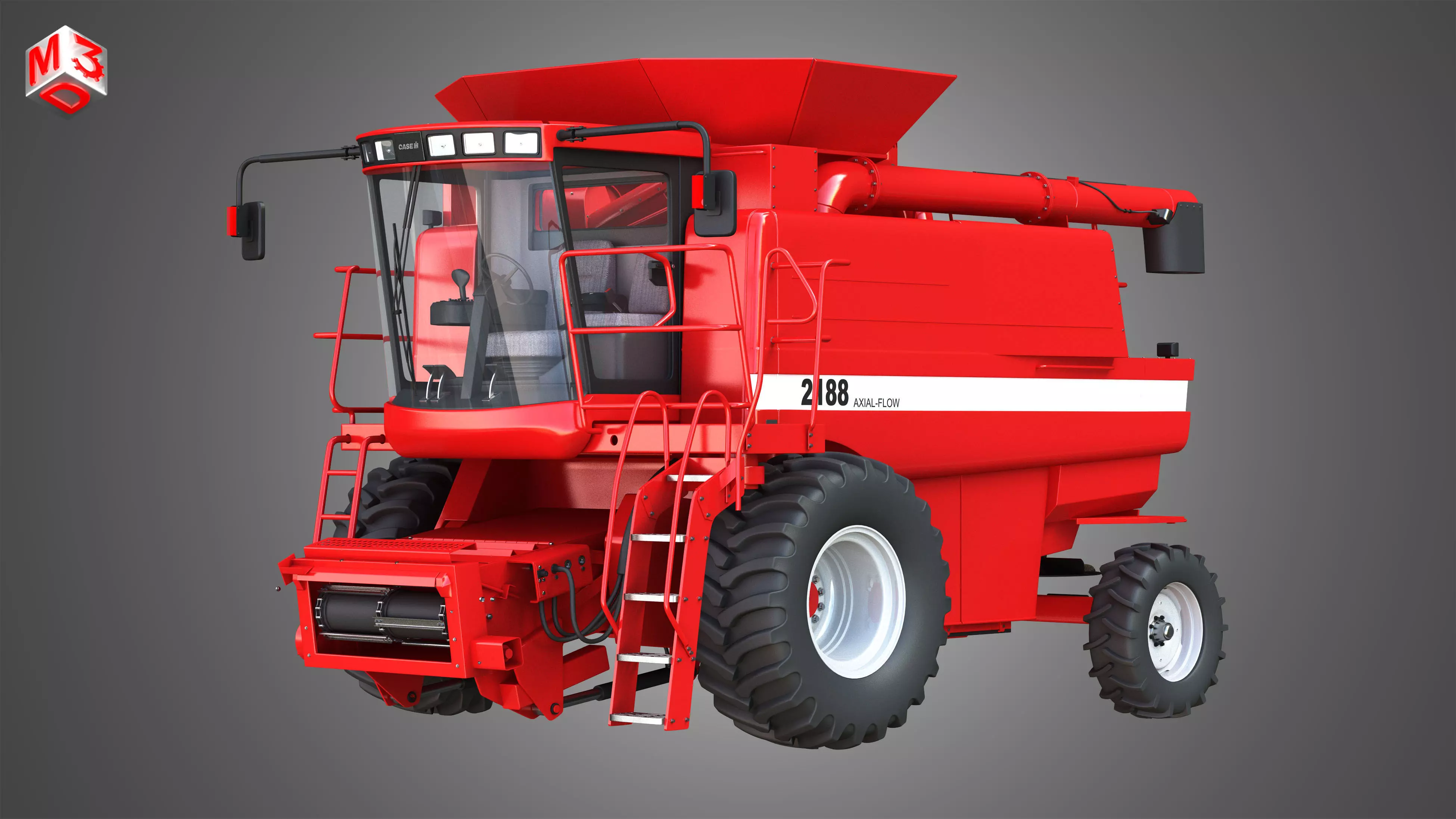 IH 1688 Combine Harvester 3D model_0