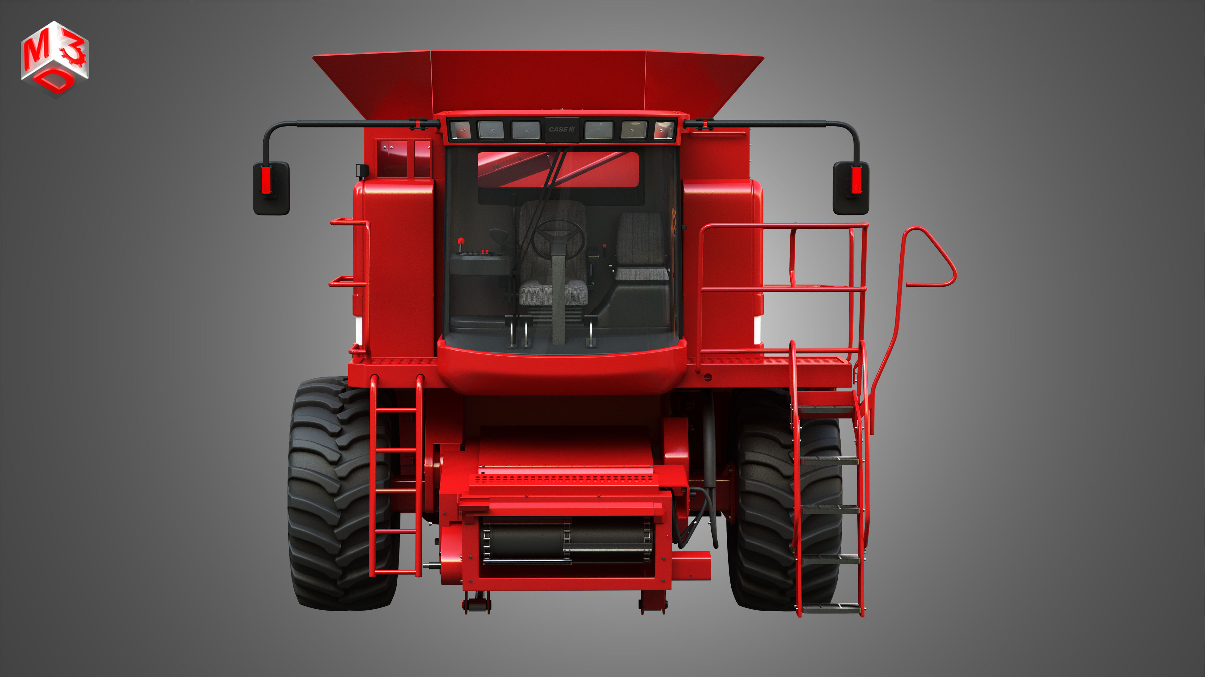 IH 1688 Combine Harvester 3D model_14