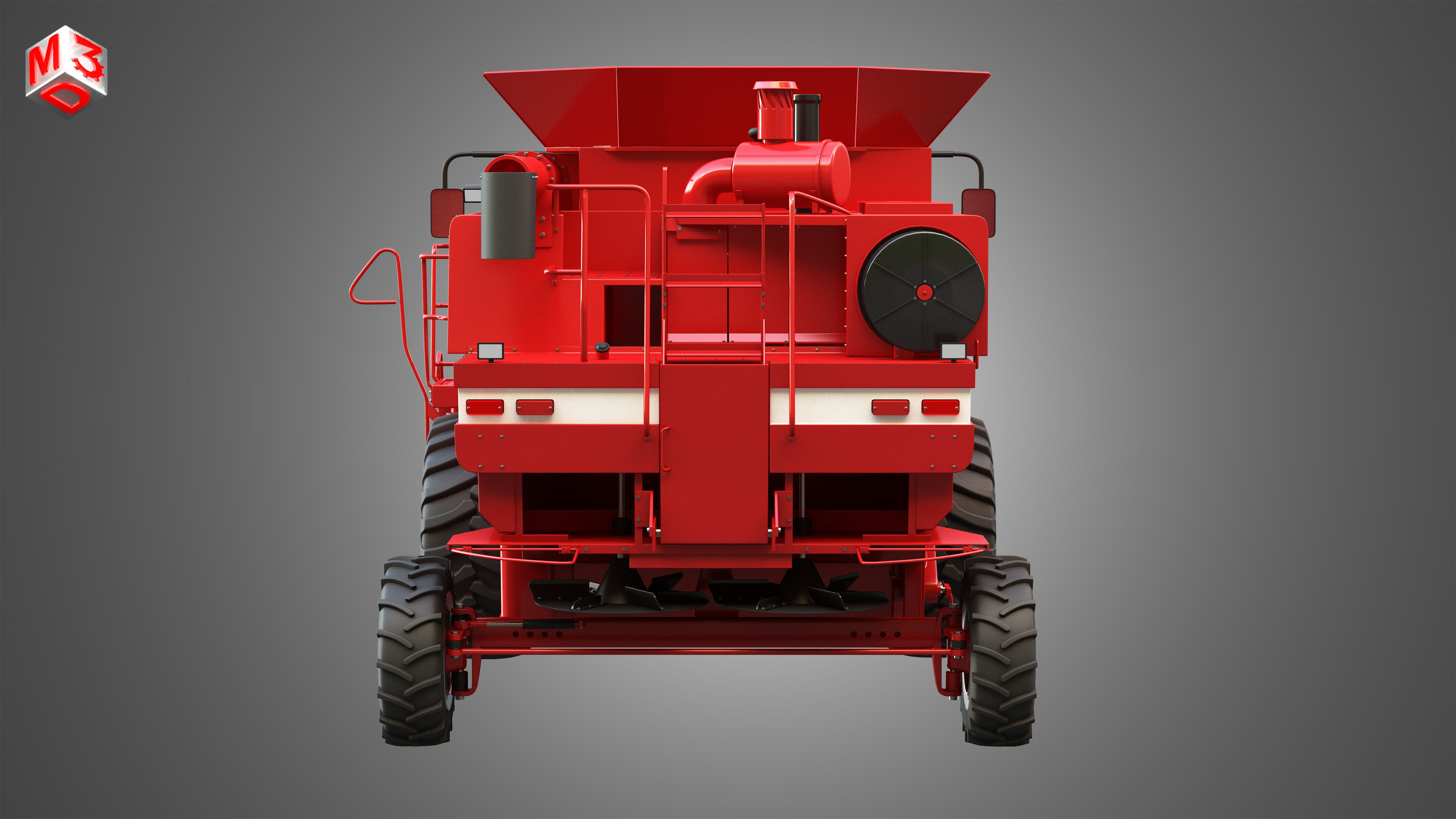 IH 1688 Combine Harvester 3D model_15