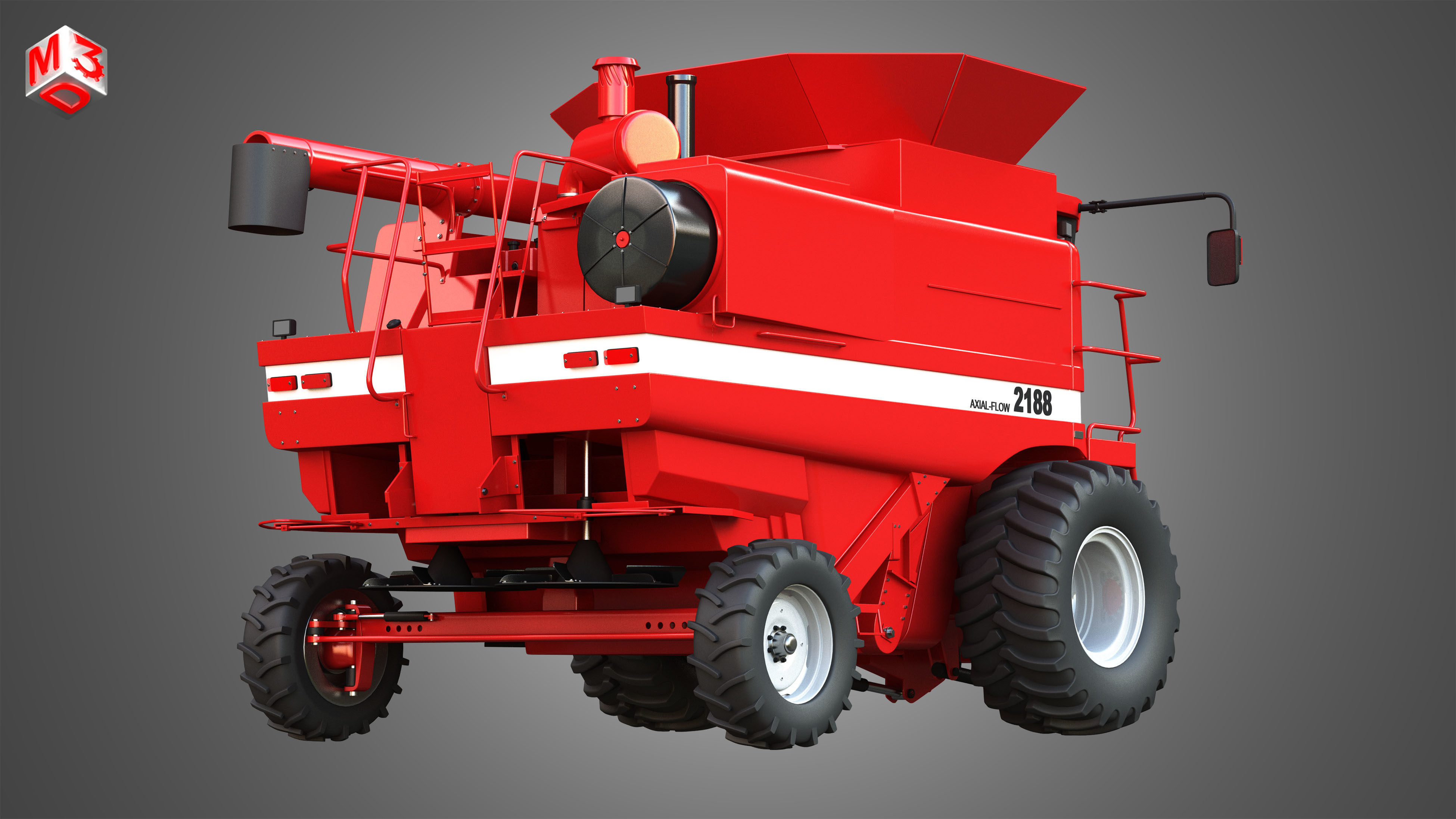 IH 1688 Combine Harvester 3D model_7