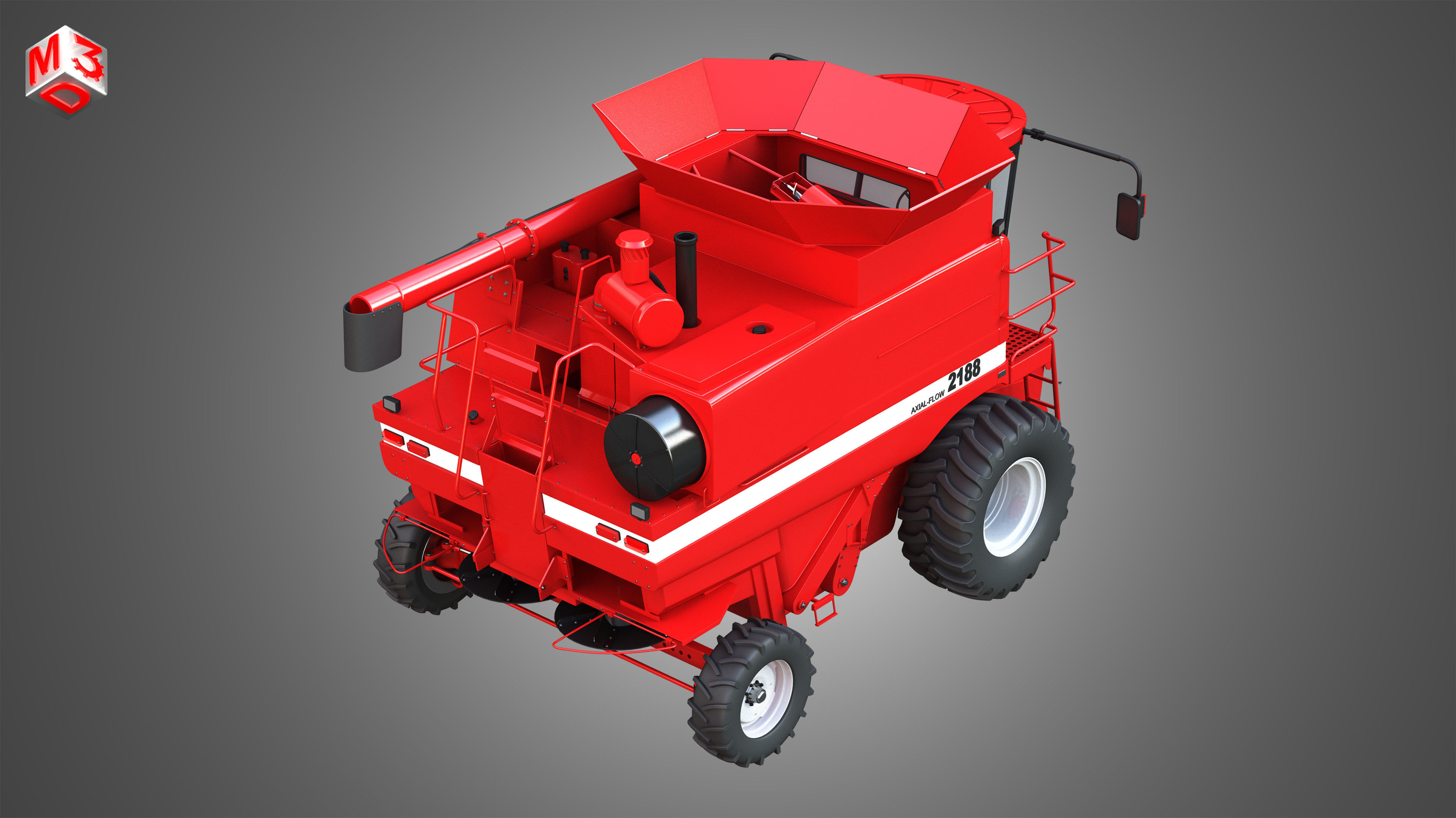 IH 1688 Combine Harvester 3D model_11