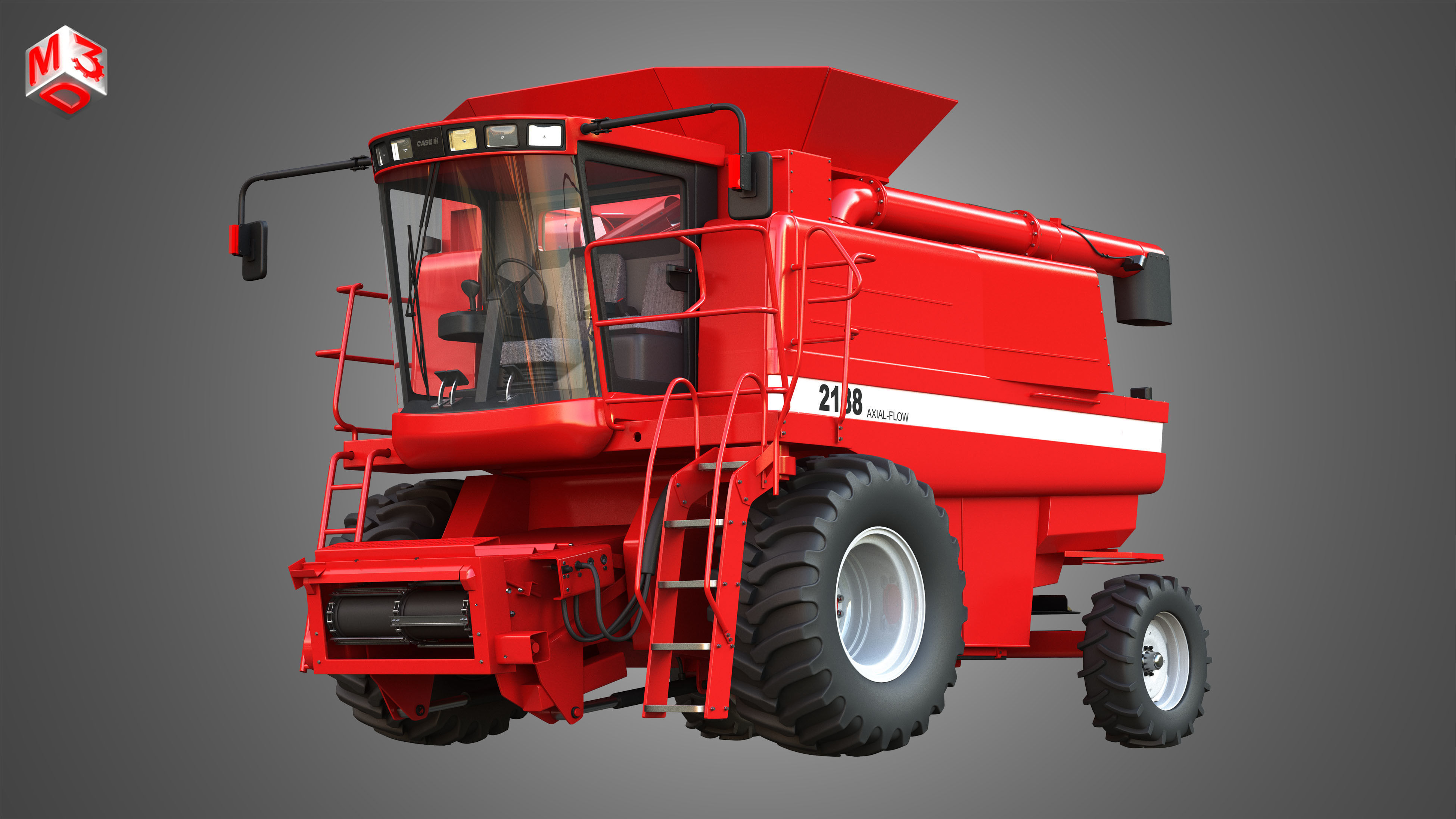 IH 1688 Combine Harvester 3D model_6