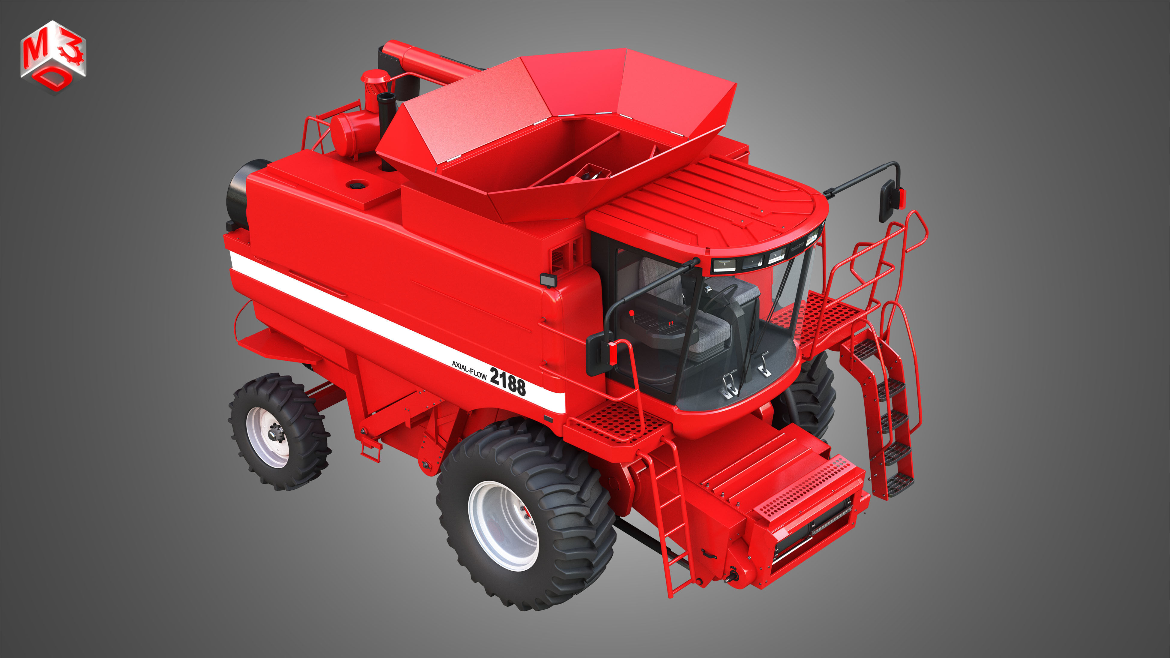 IH 1688 Combine Harvester 3D model_12