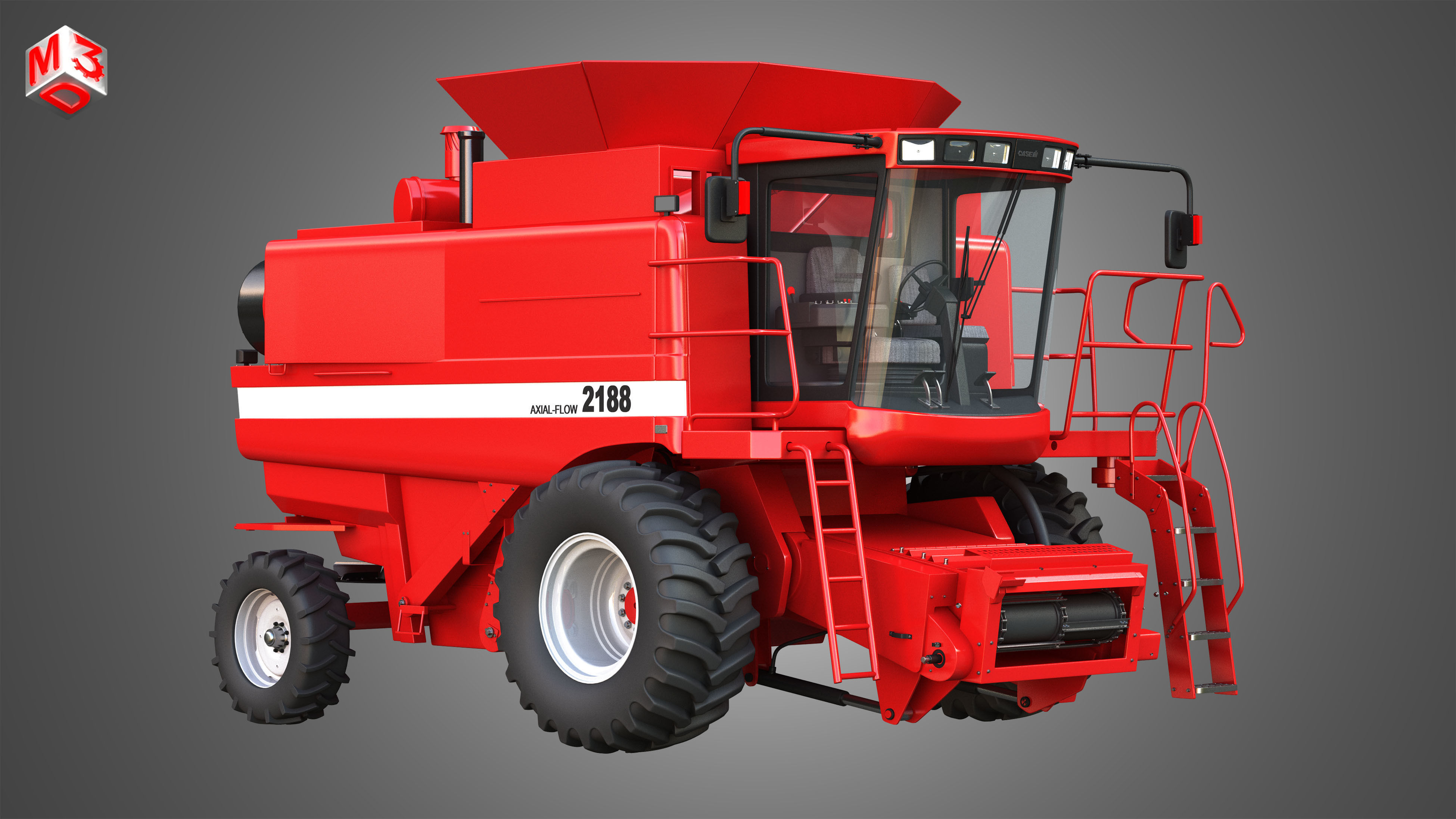 IH 1688 Combine Harvester 3D model_2