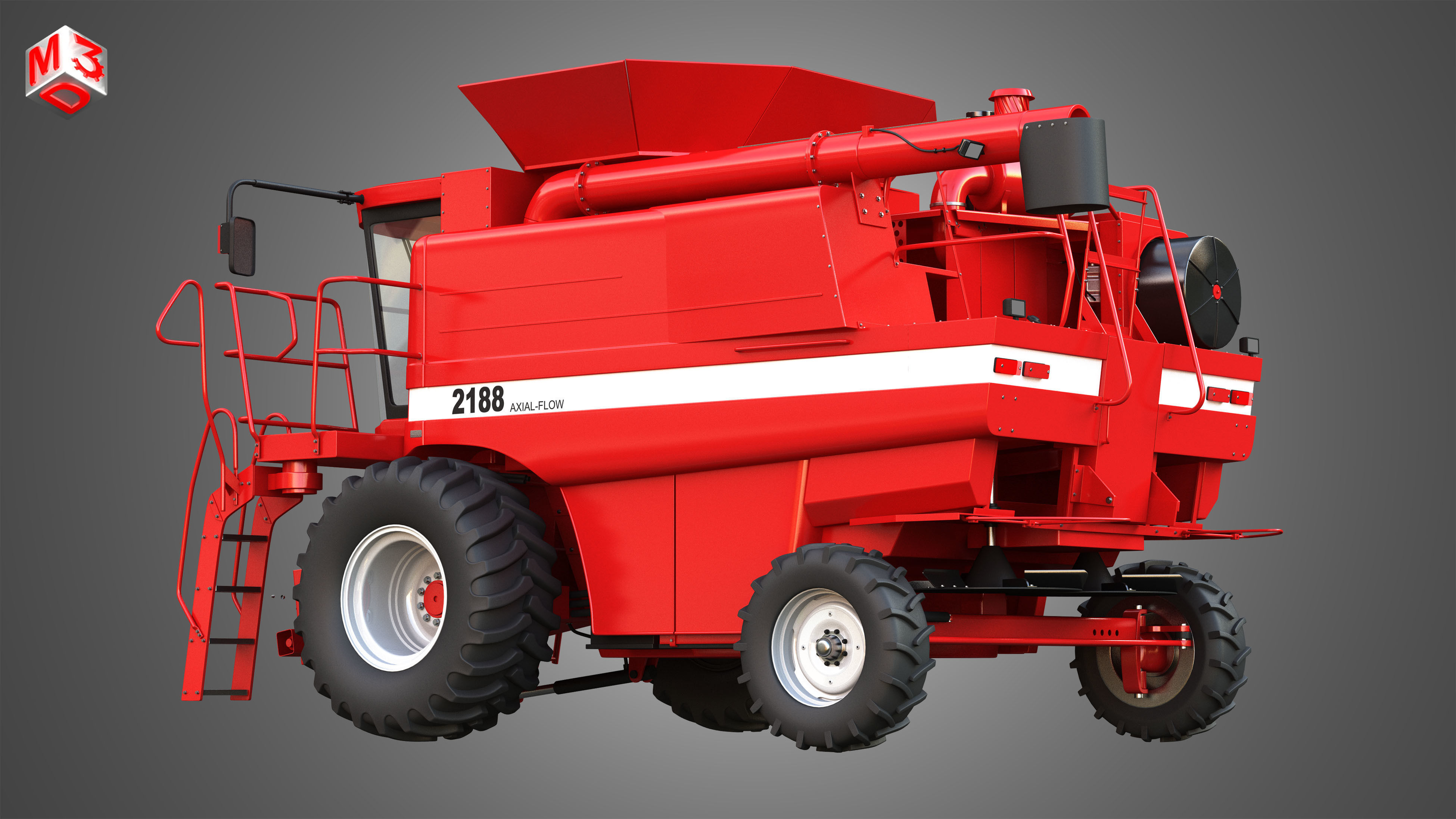 IH 1688 Combine Harvester 3D model_9