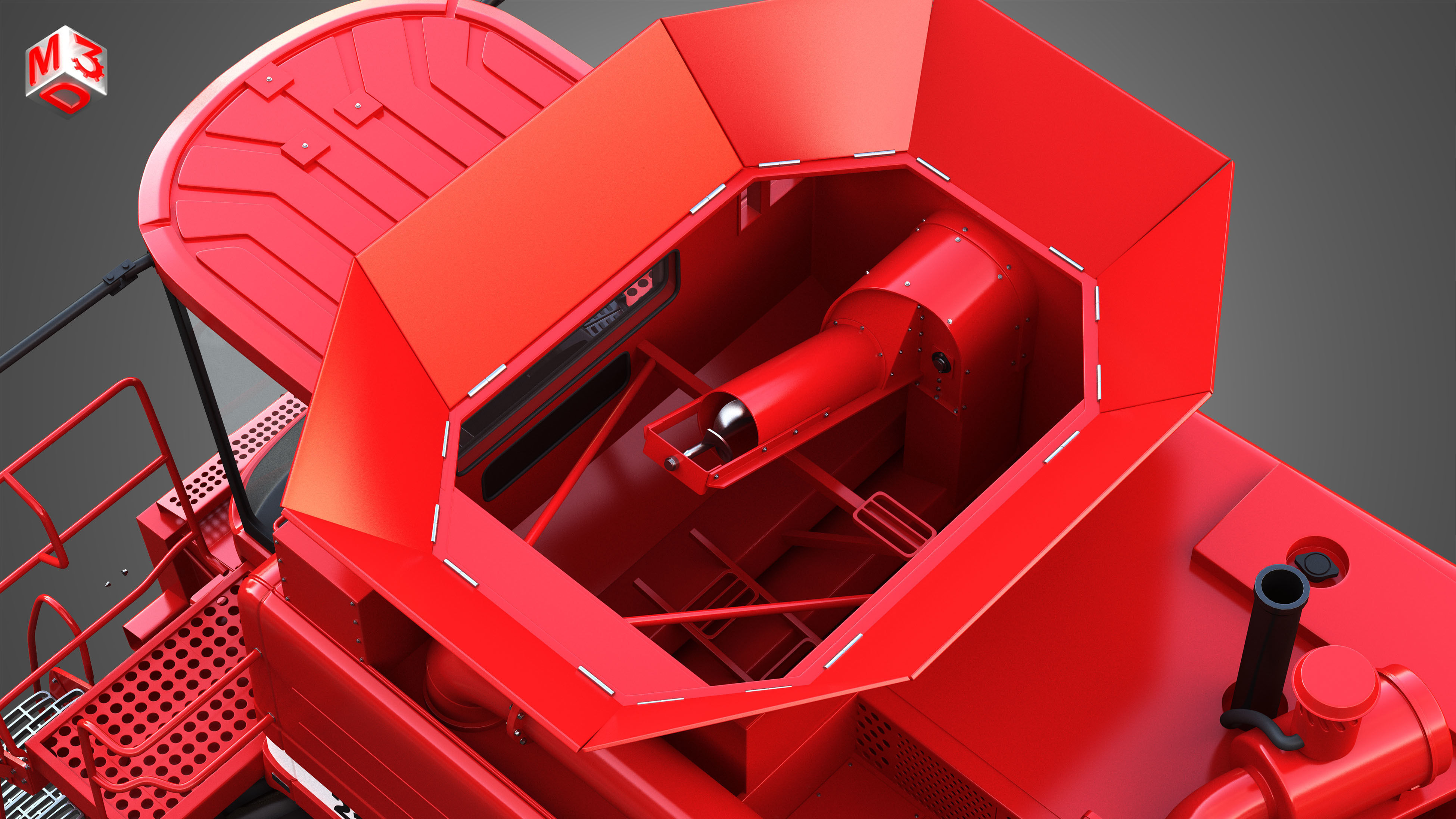 IH 1688 Combine Harvester 3D model_16