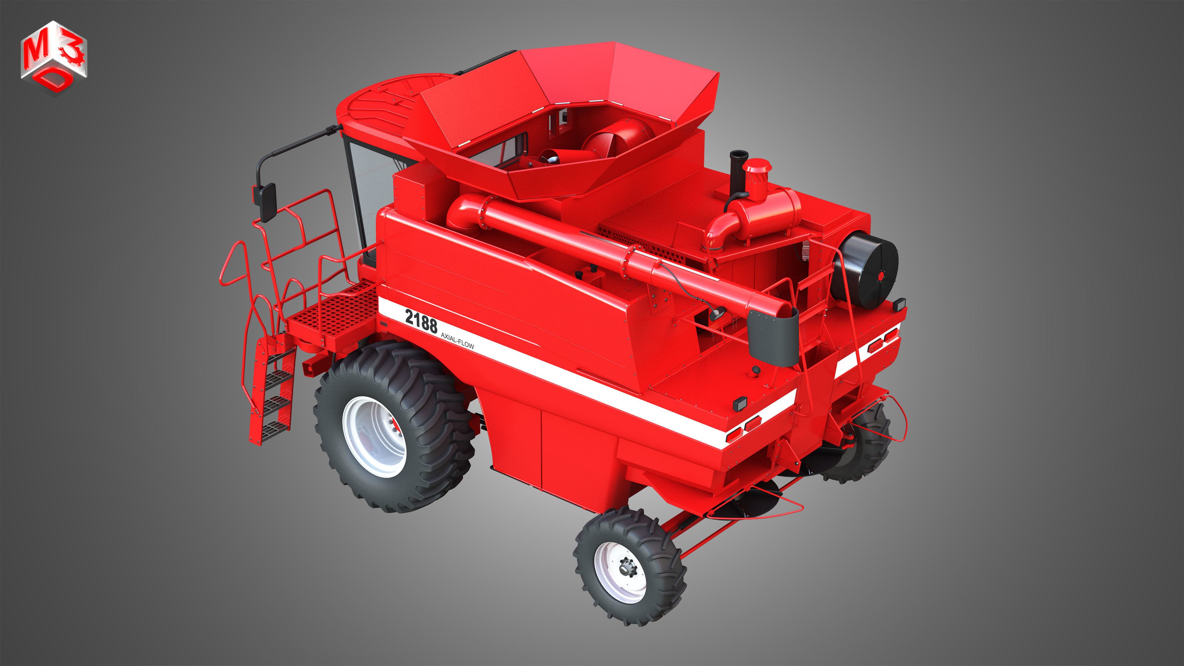 IH 1688 Combine Harvester 3D model_13