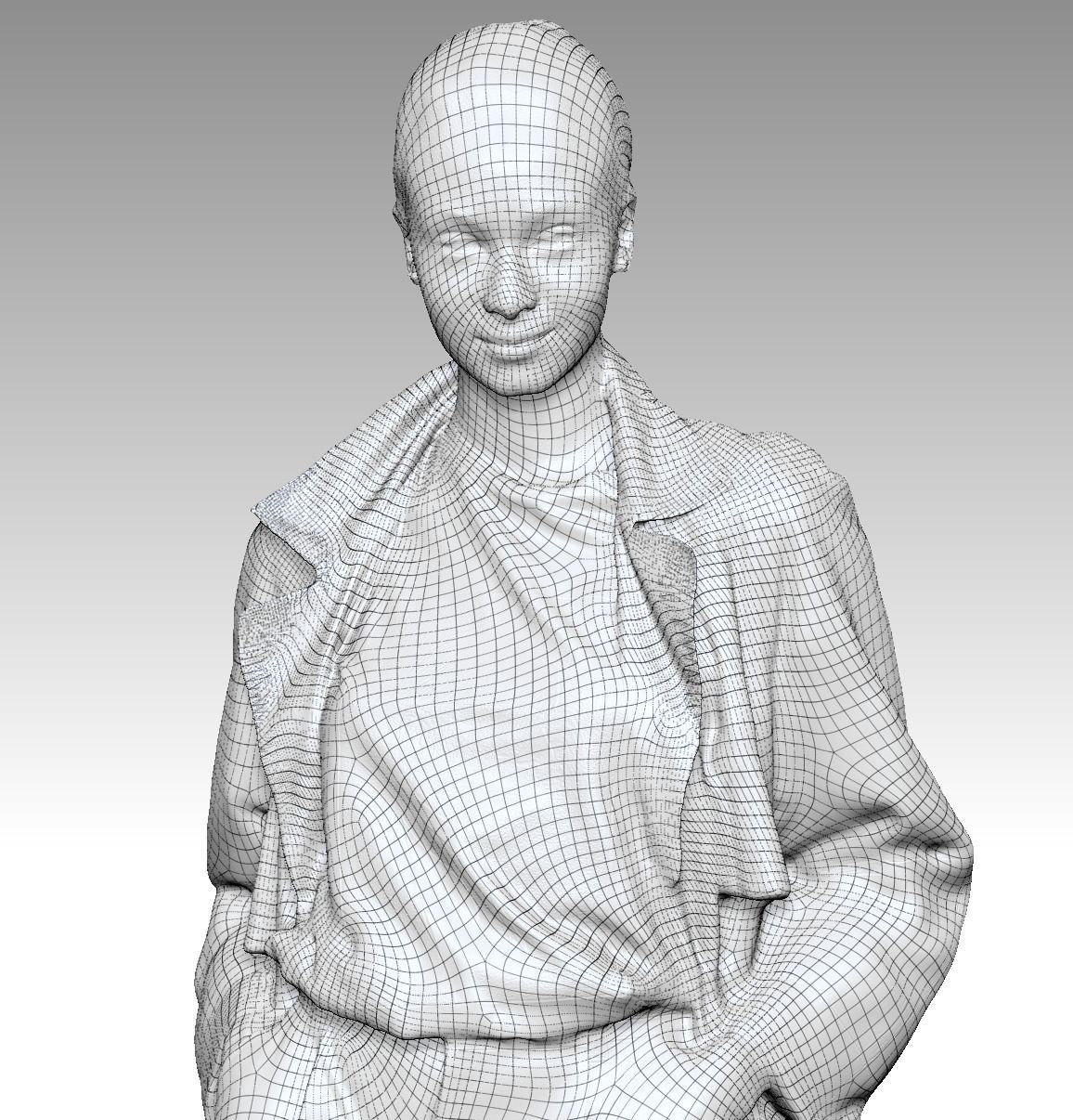 Woman in a trench coat posing 190 Low-poly 3D model_6