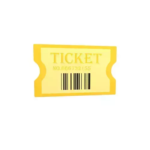 Cartoon Ticket v2 001 Low-poly 3D model