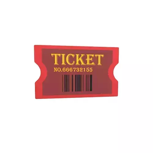 Cartoon Ticket v2 002 Low-poly 3D model