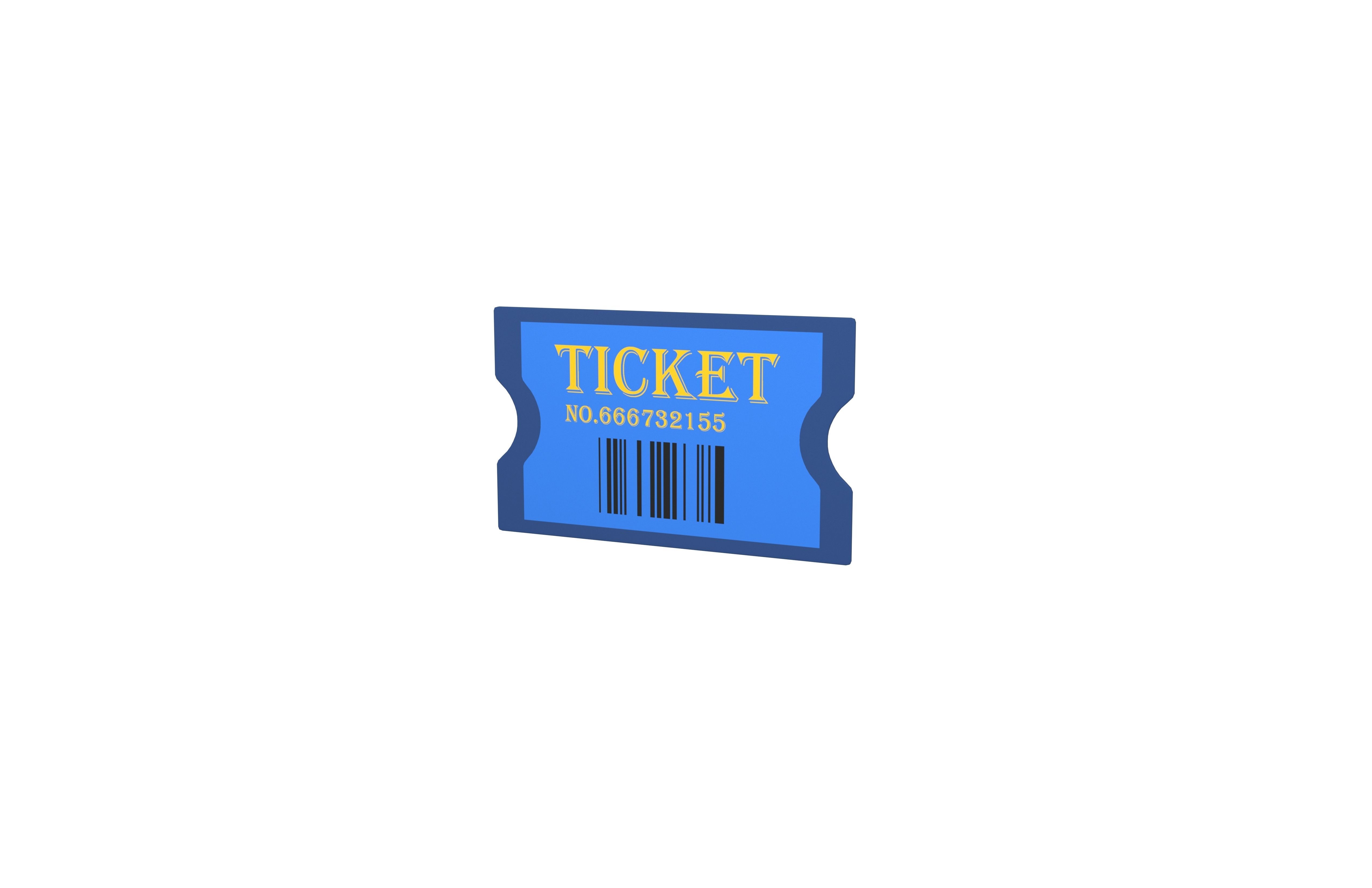 Cartoon Ticket v2 003 Low-poly 3D model_2