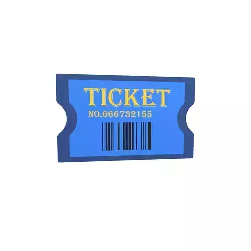 Cartoon Ticket v2 003 Low-poly 3D model
