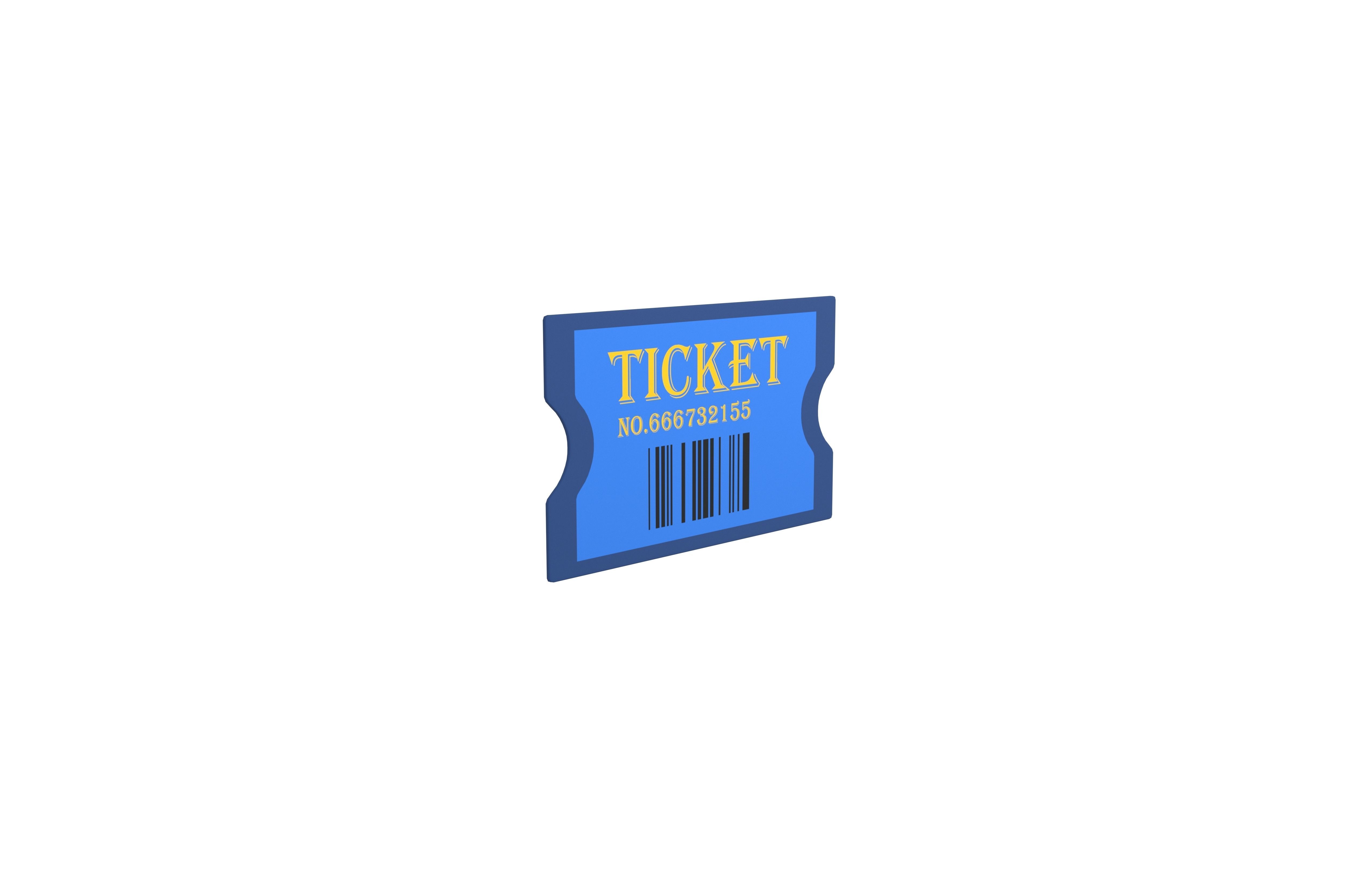 Cartoon Ticket v2 003 Low-poly 3D model_3