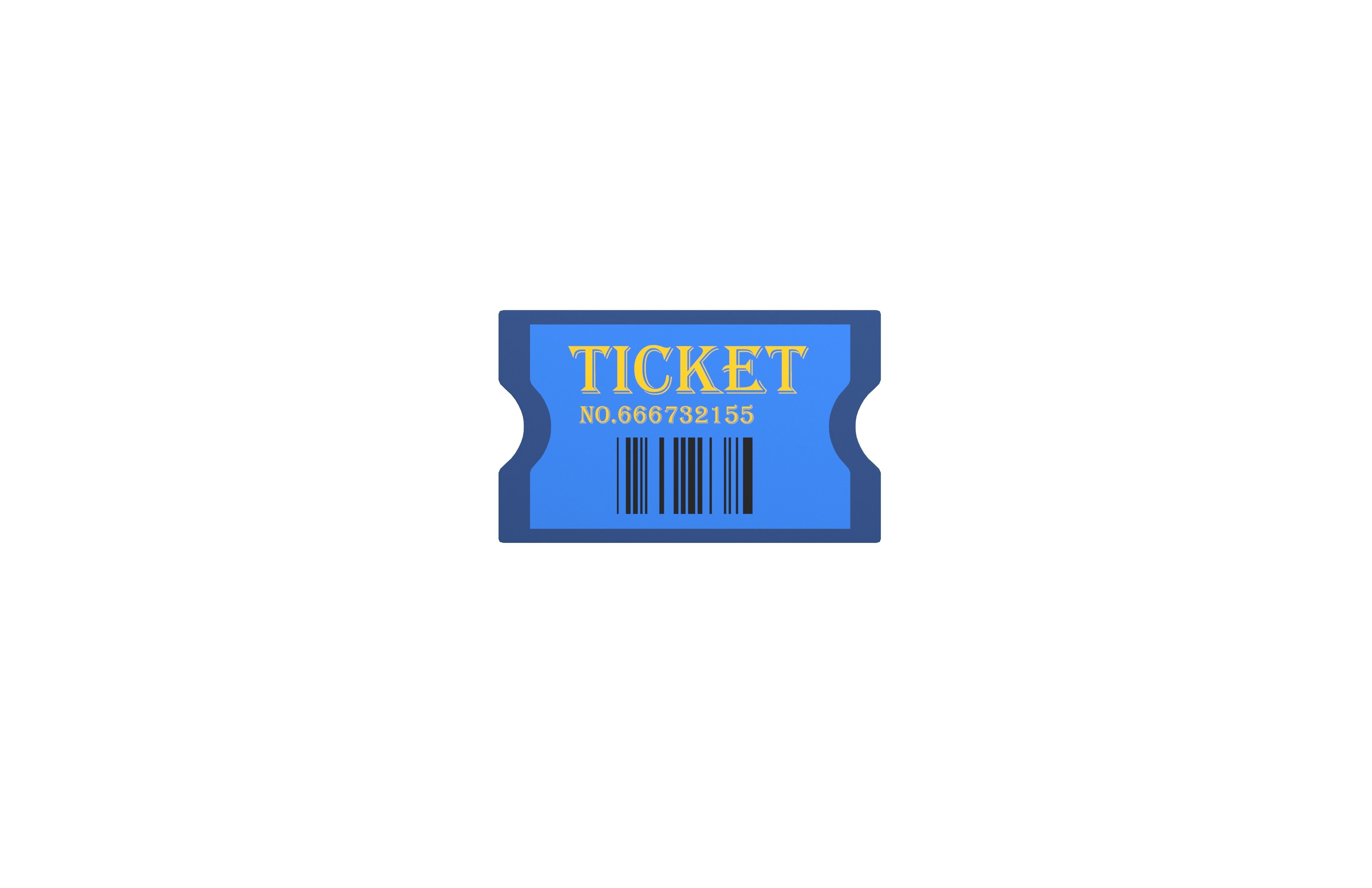 Cartoon Ticket v2 003 Low-poly 3D model_1