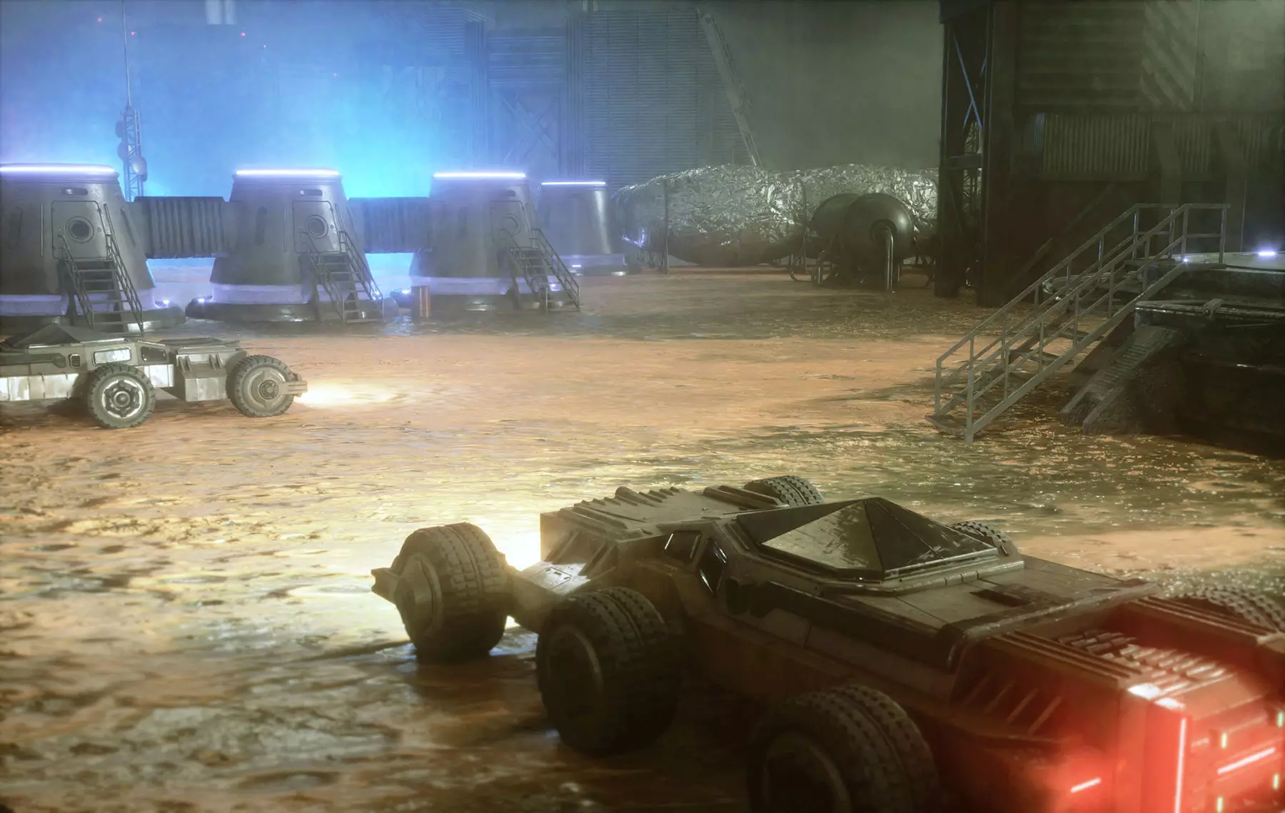 Mars Colony Base Low-poly 3D model_0