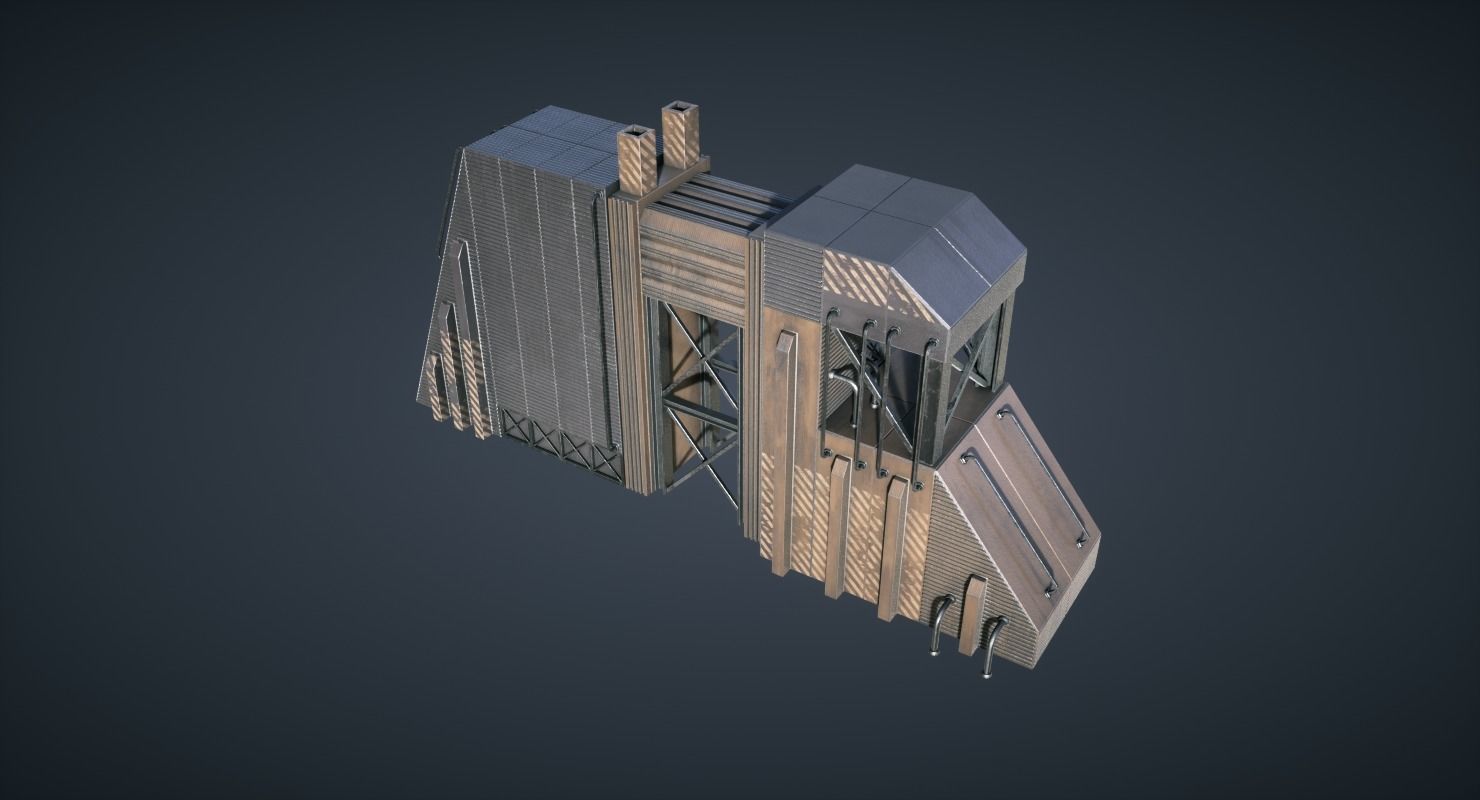 Mars Colony Base Low-poly 3D model_4