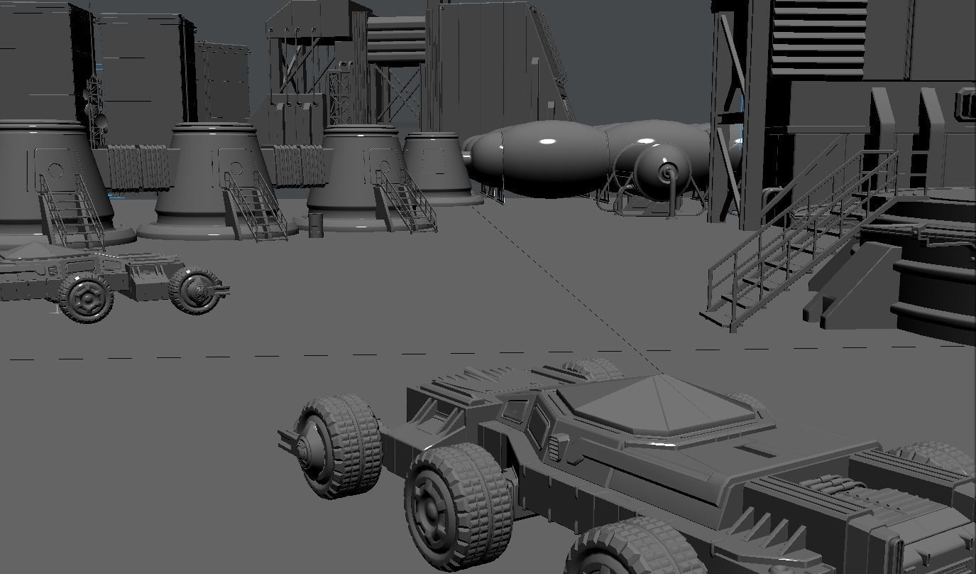 Mars Colony Base Low-poly 3D model_1