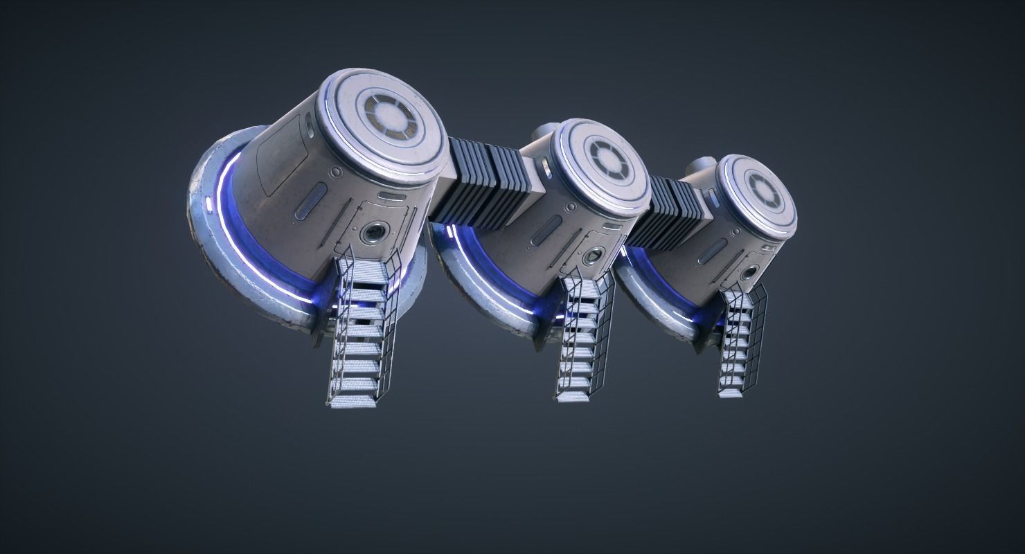 Mars Colony Base Low-poly 3D model_5