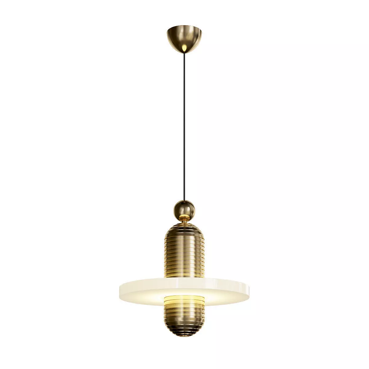 SPECTATOR pendant light in brass 3D model_0