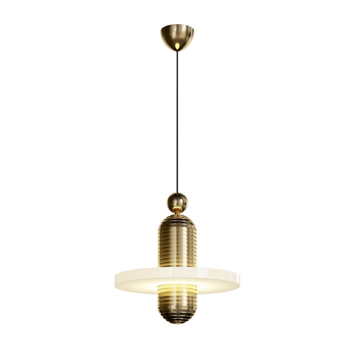 SPECTATOR pendant light in brass 3D model_4