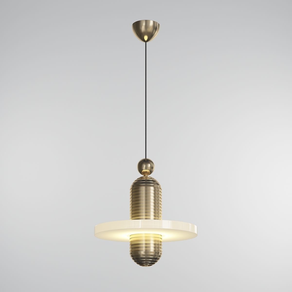 SPECTATOR pendant light in brass 3D model_1