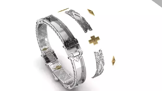 Bracelet with patterns antique bracelet 3D print model 