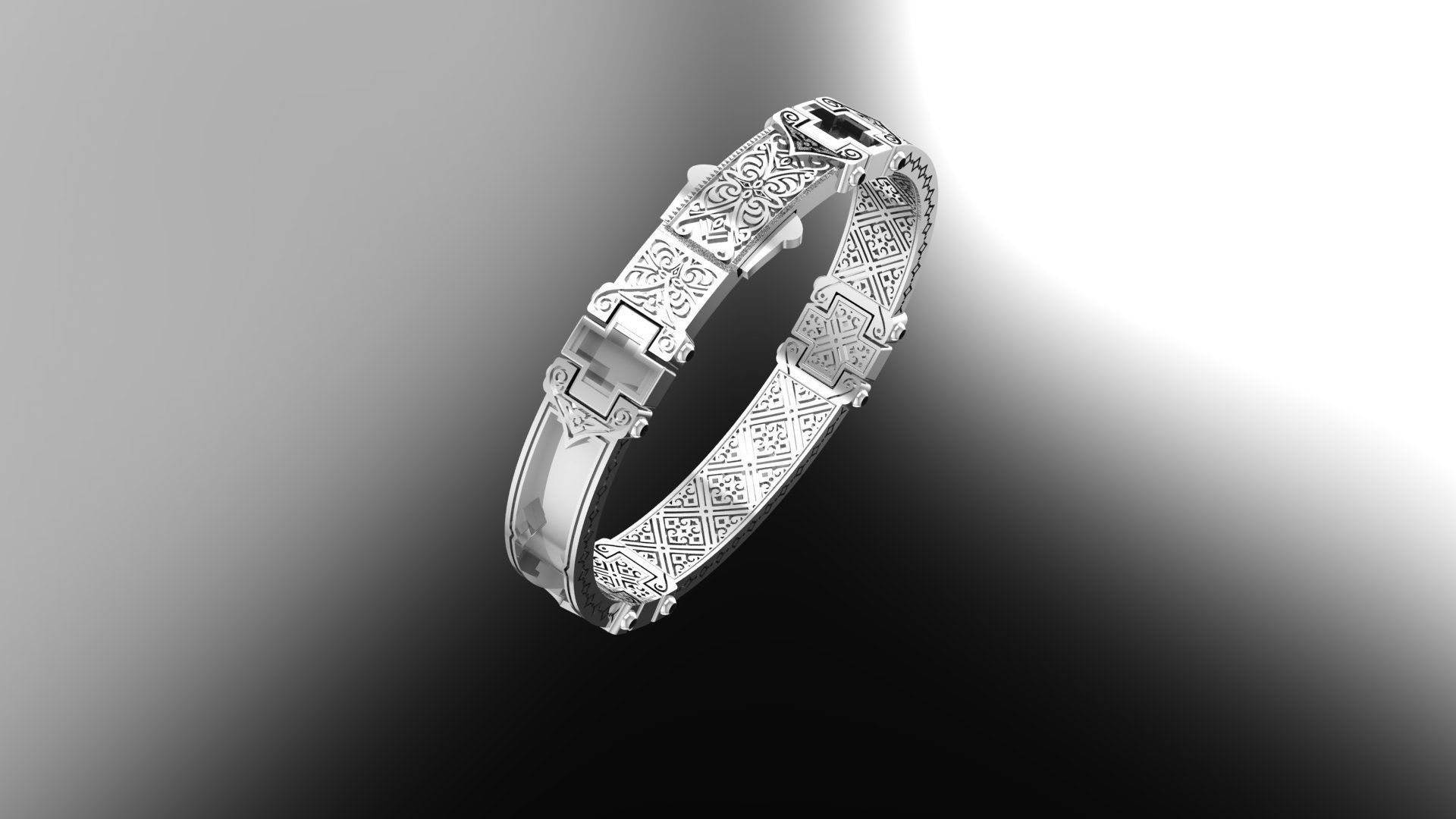 Bracelet with patterns antique bracelet 3D print model  3D print model_1