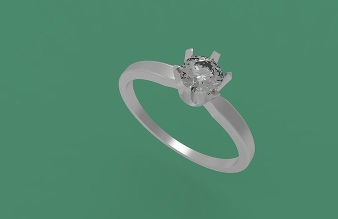ring model 3d gold engagement with diamond Free 3D print model