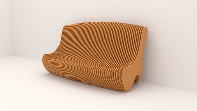 Parametric bench 3D model 03 3D model