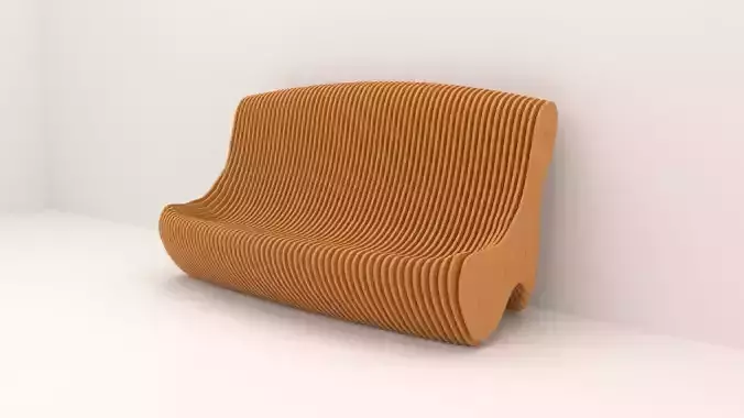 Parametric bench 3D model 03 3D model