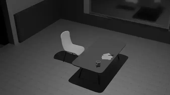 A chair and table Low poly