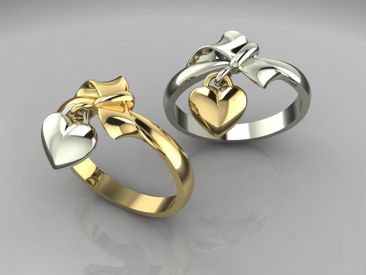 Ring 41 Heart 3D print model_3