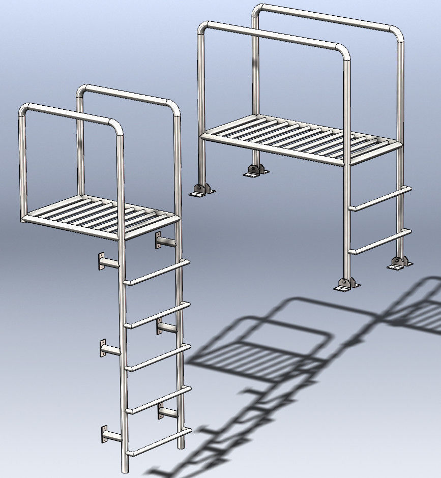 Architectural elements lattice and staircase 3D model_4