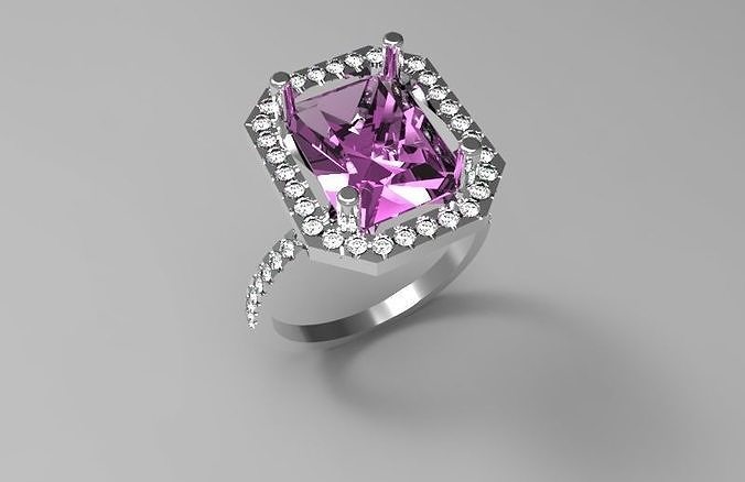 ring 3d model amethyst 3D print model