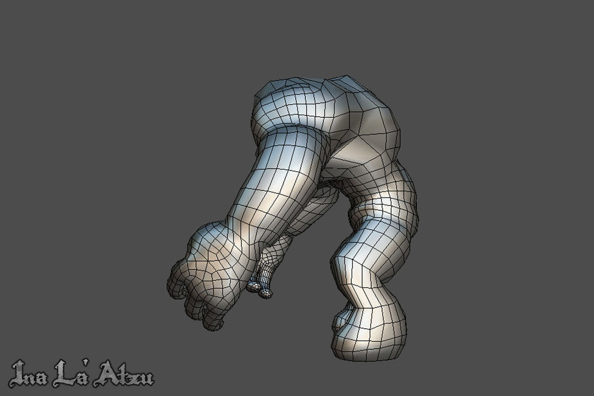 Fire Elemental Low-poly 3D model_6